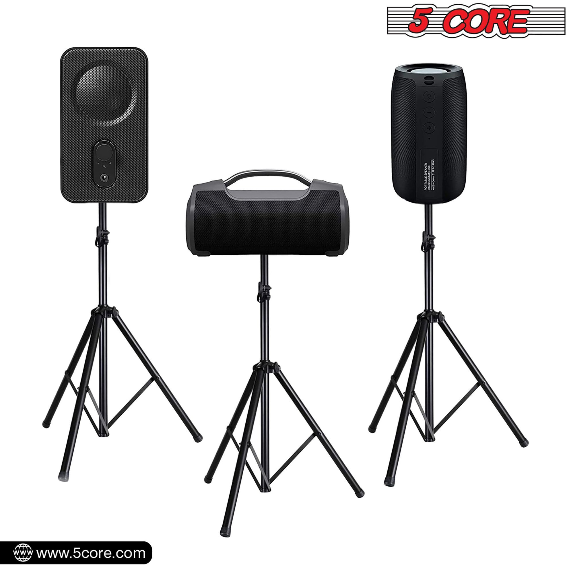 5 Core Pa Speaker Stand Universal For Large Speakers Black 4Ft Tripod Speaker Stand Height Adjustable From 68 To 128 Cm Onstage Heavy Duty Supports 130 Lbs- Ss Hd 1Pk 4Ft(D0102Hrxjfx)