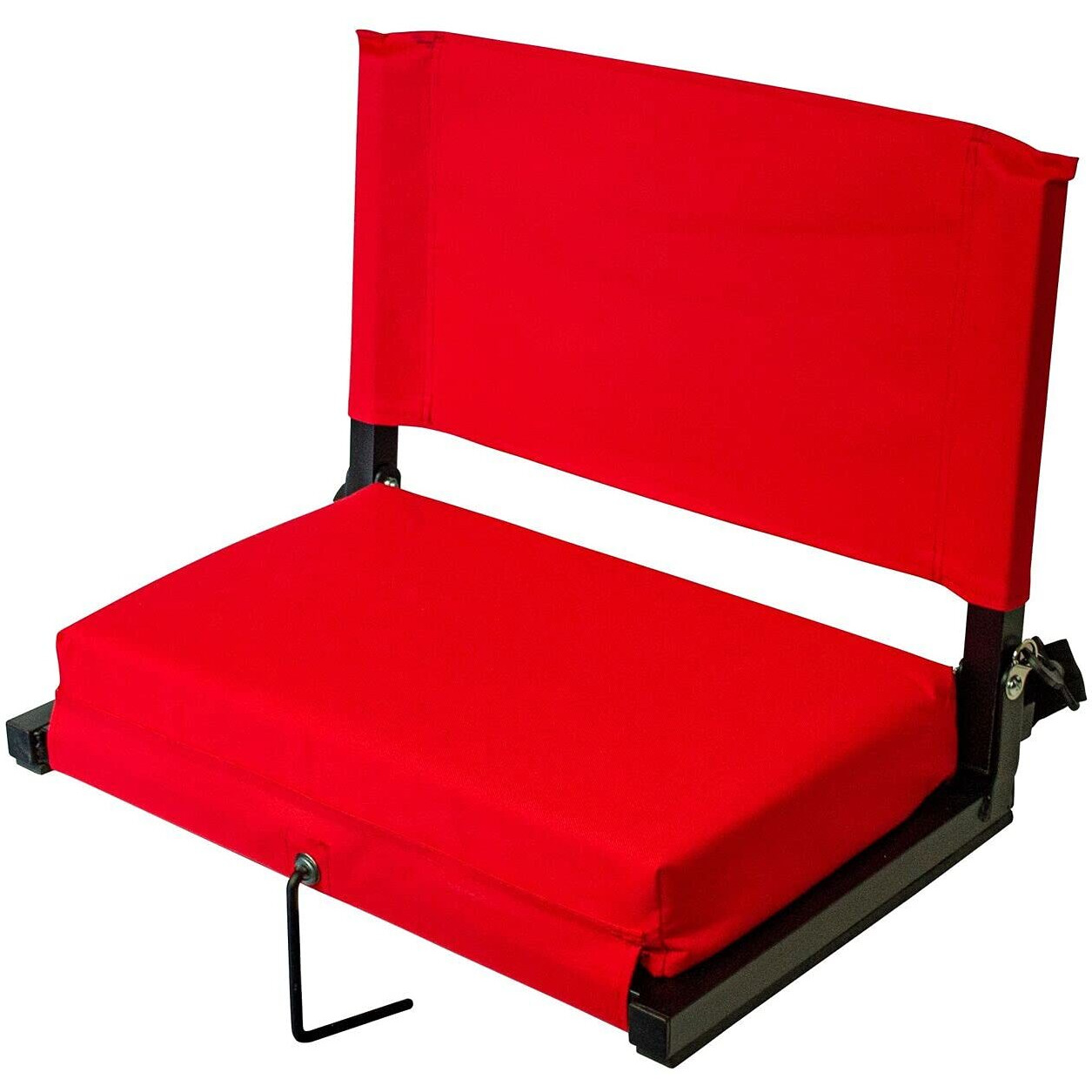 Outdoor Leisure Stadium Chairs For Bleachers With Back Support Products  Extra-Large Ultra-Padded Seat For Complete Comfort  Easy Carry Handle With Adjustable Shoulder Strap  Black (Stadblkxl)