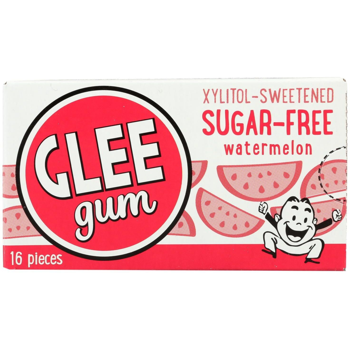glee gum chewing gum - Wild Watermelon - Sugar Free - case Of 12 - 16 Pieces(D0102H5KT2P)