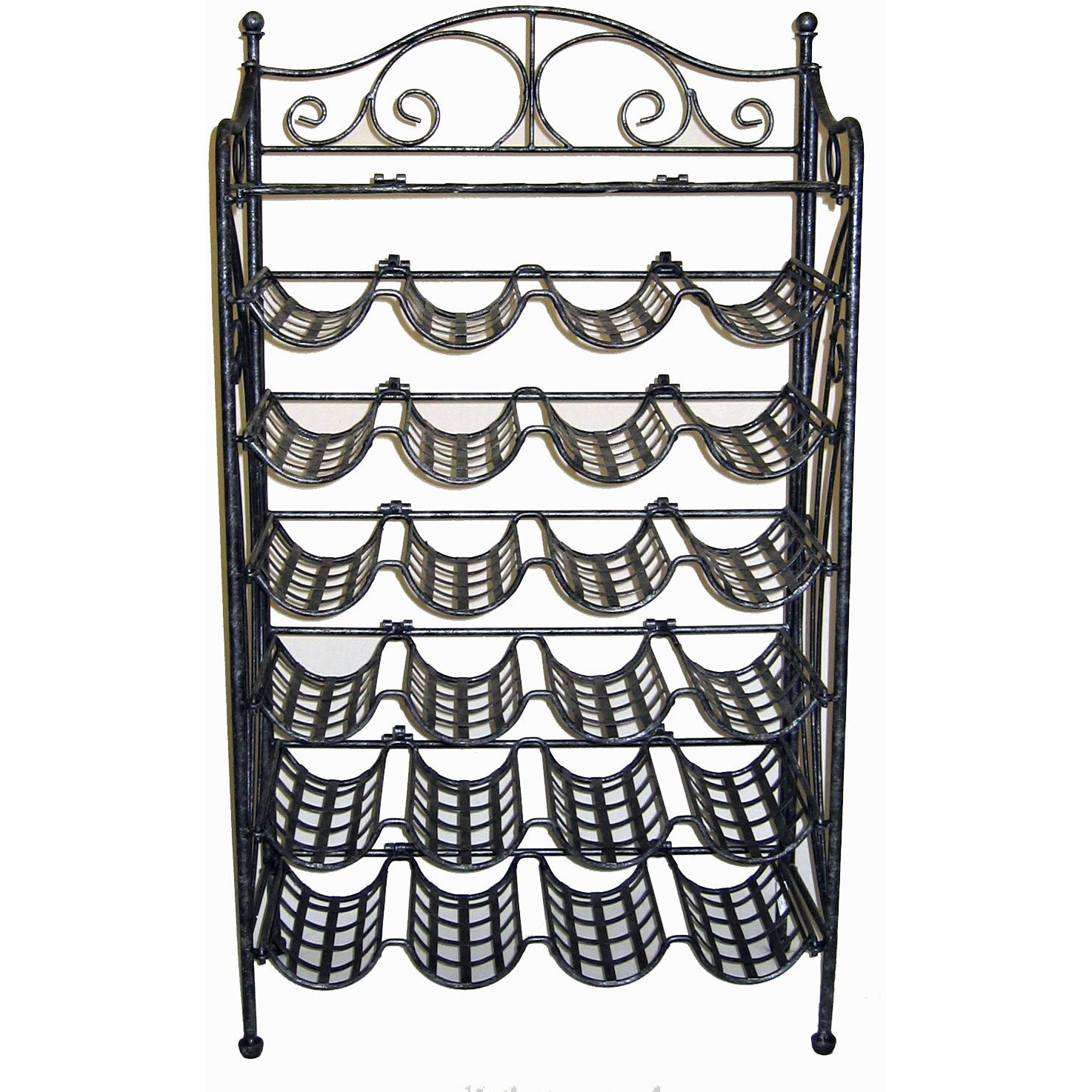 International caravan 3462-ANT-BK Iron 24-Bottle Wine Rack  Antique Black