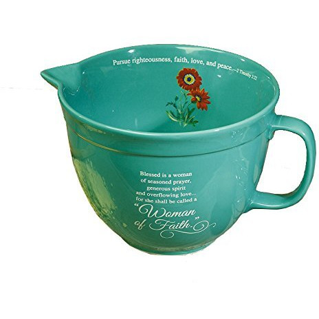 Abbey Press 102437 Mixing Bowl - With Spout - Woman Of Faith