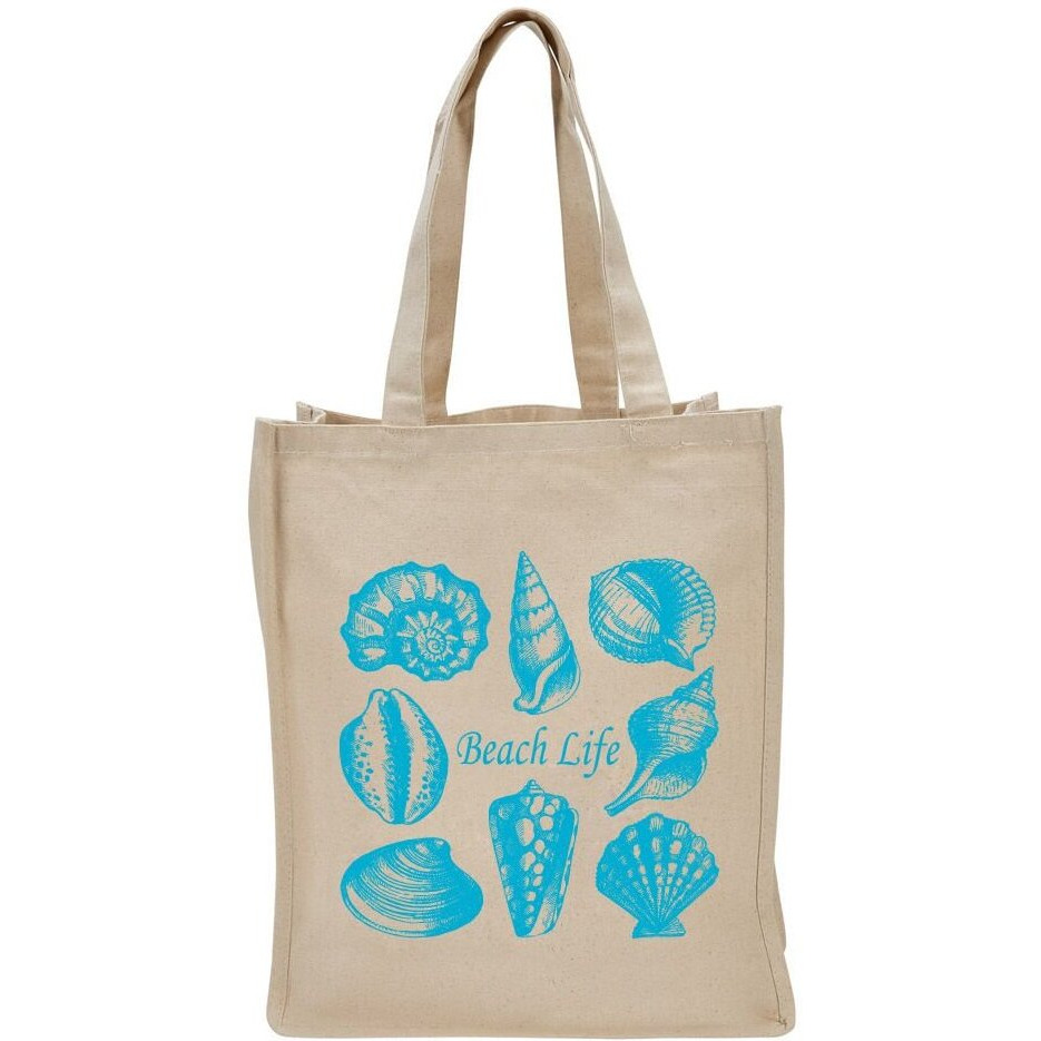 TOTE BAG SEA SHELLS BEACH LIFE