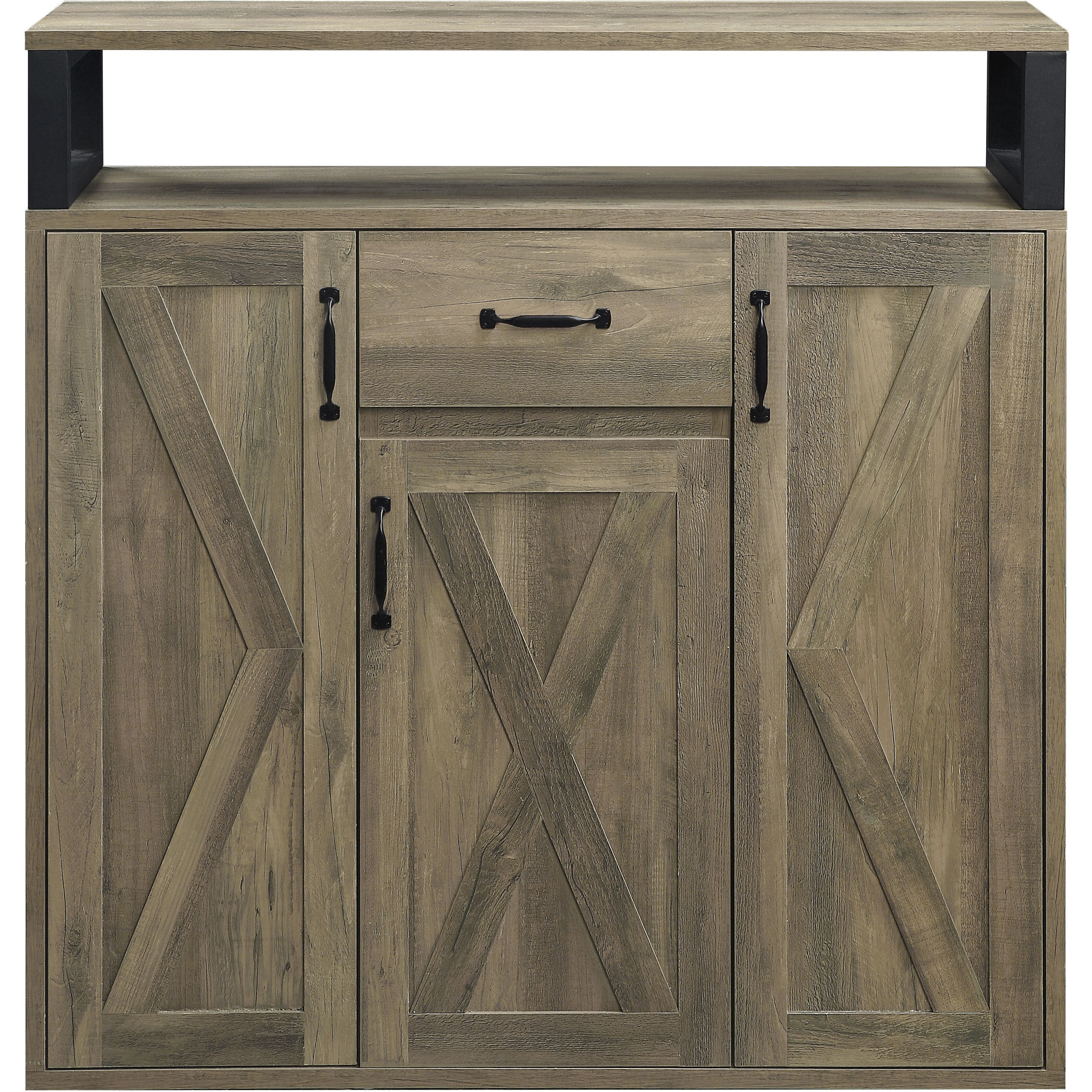 AcME Abiram Server in Rustic Oak Finish DN01027(D0102H7J9SJ)