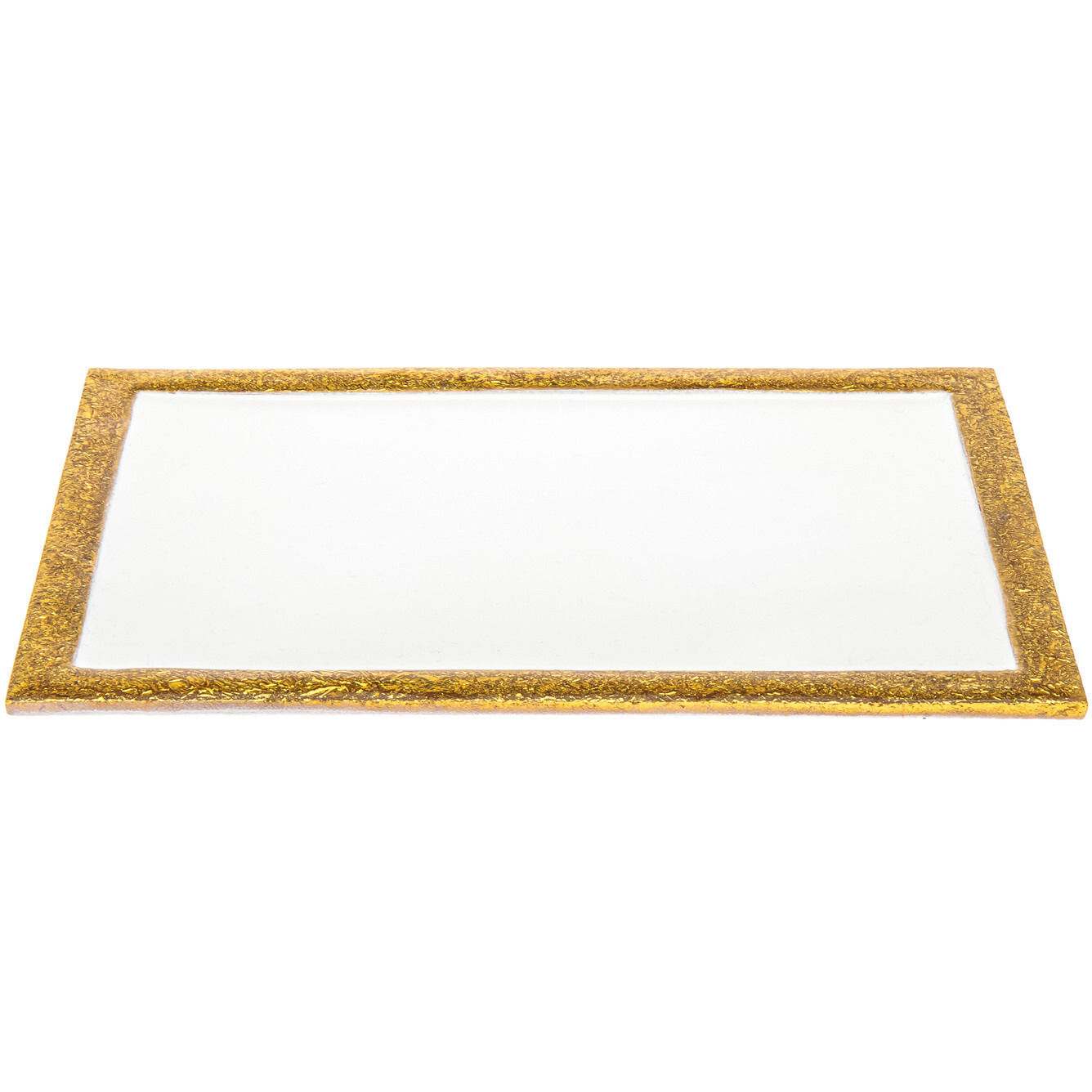 9 gold And White Rectangular Metal Tray
