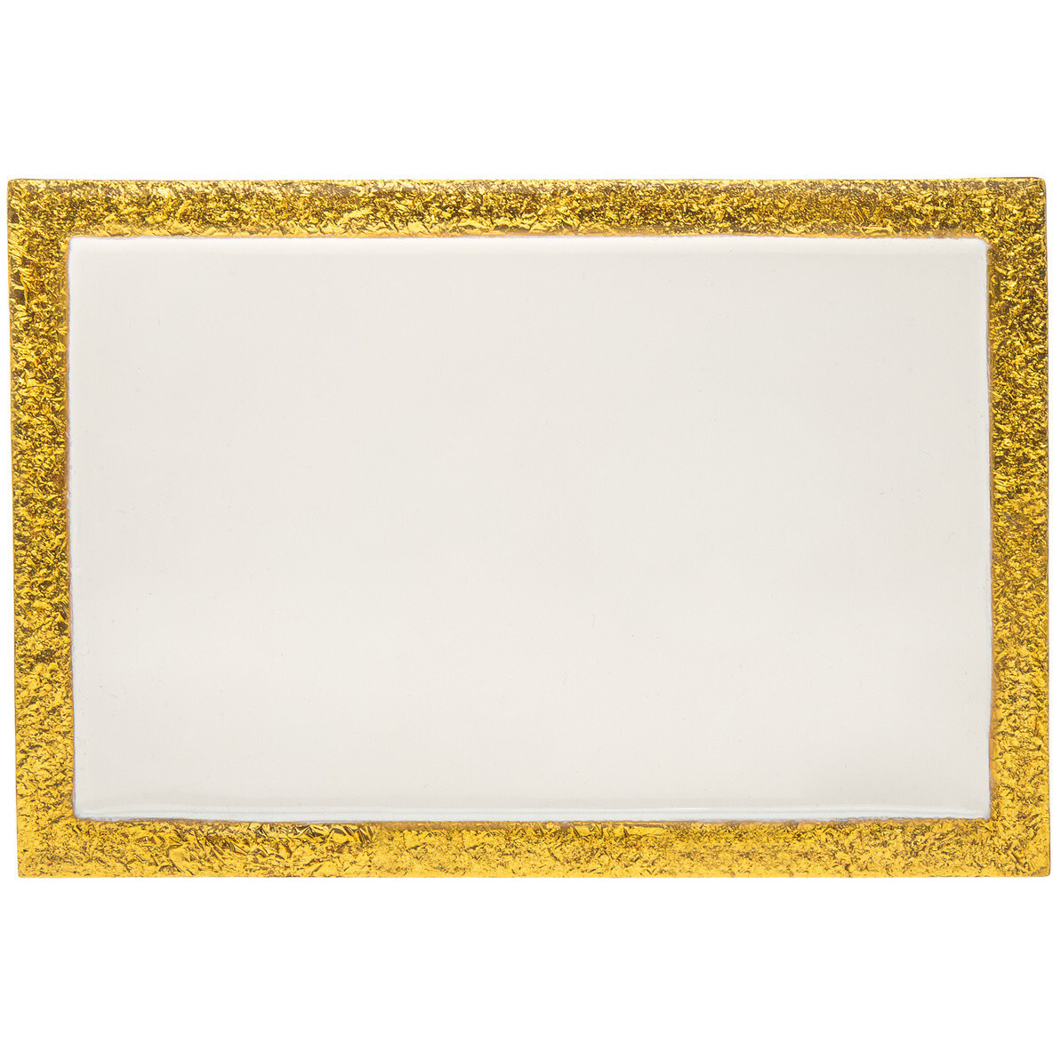 9 gold And White Rectangular Metal Tray