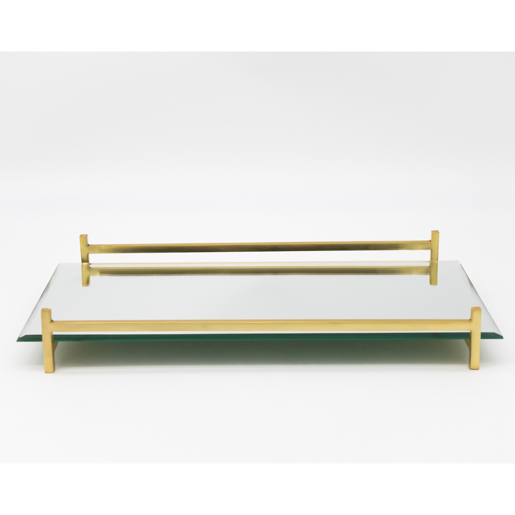 16 Mirror and gold Rectangular glass Vanity Tray
