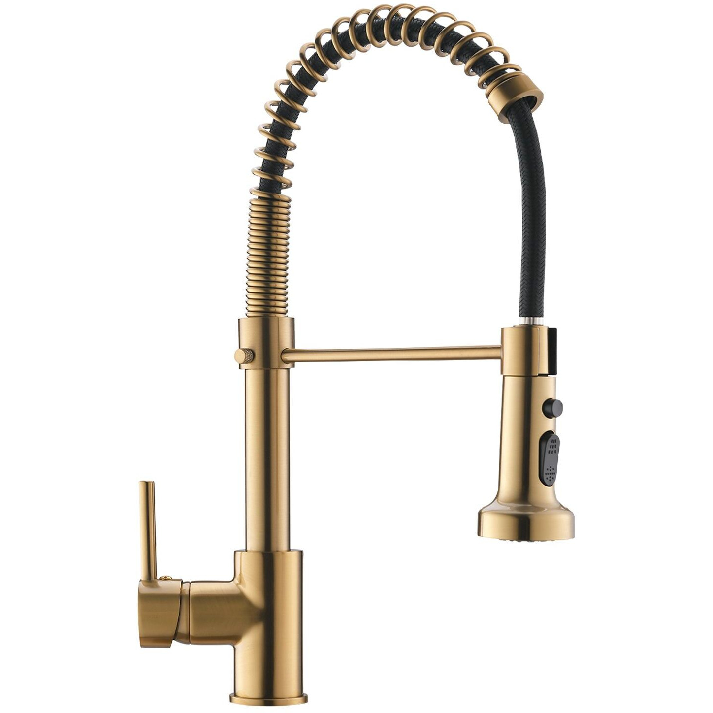 New Single Handle Pull-Down Sprayer Kitchen Faucet in Brushed gold(D0102H5QT0X)