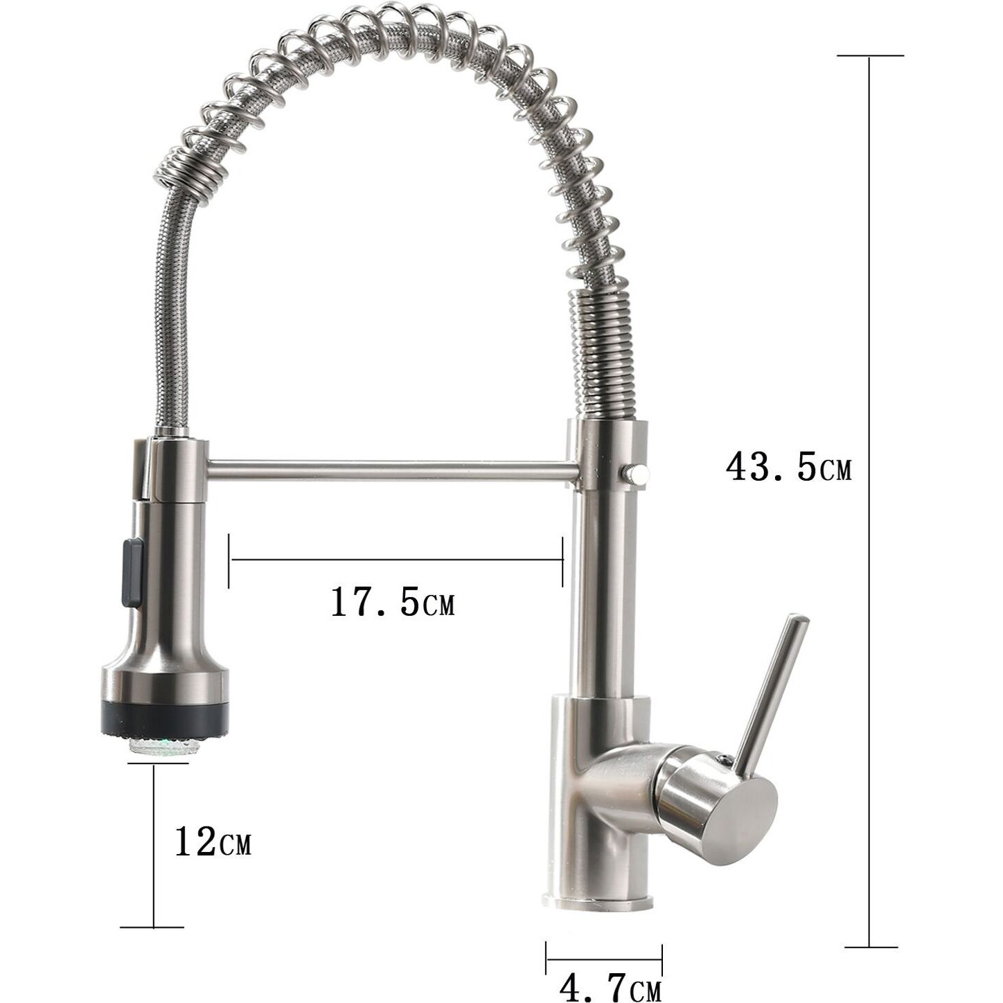 New Single Handle Pull-Down Sprayer LED Kitchen Faucet(D0102H5QTLJ)