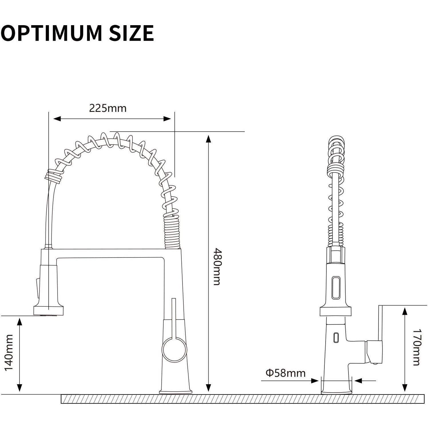 Single Handle Pull Down Sprayer Kitchen Faucet commercial Spring Faucet with Touchless Sensor in Brushed + Black(D0102H5L682)