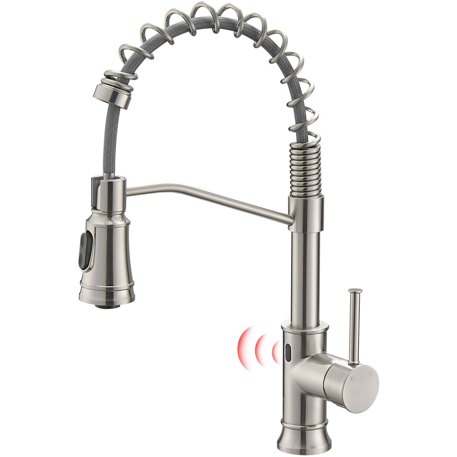 Touchless Sensor commercial Style Pull-Down Single Handle Kitchen Faucet(D0102H5L6I6)