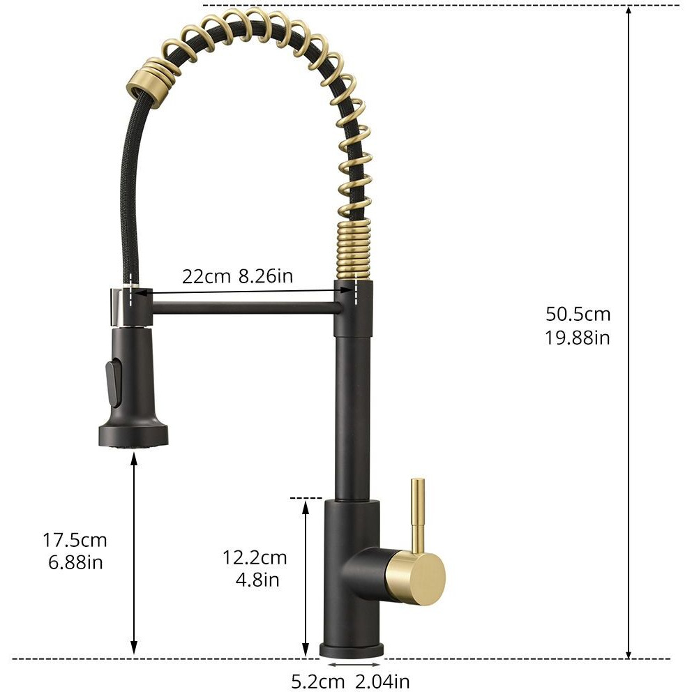 New Single Handle Pull-Down Sprayer Kitchen Faucet(D0102HgMWIW)
