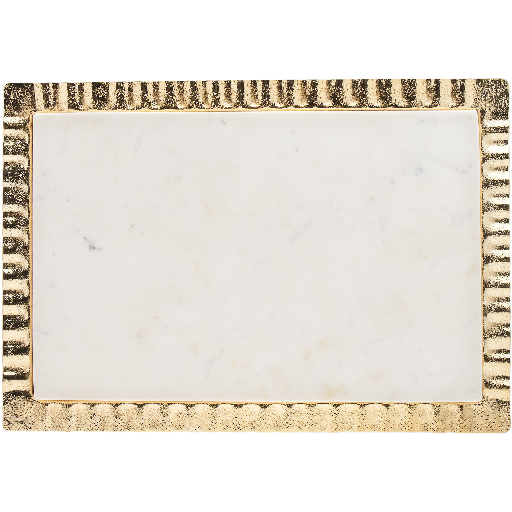 18 White and gold Rectangular Marble Serving Tray