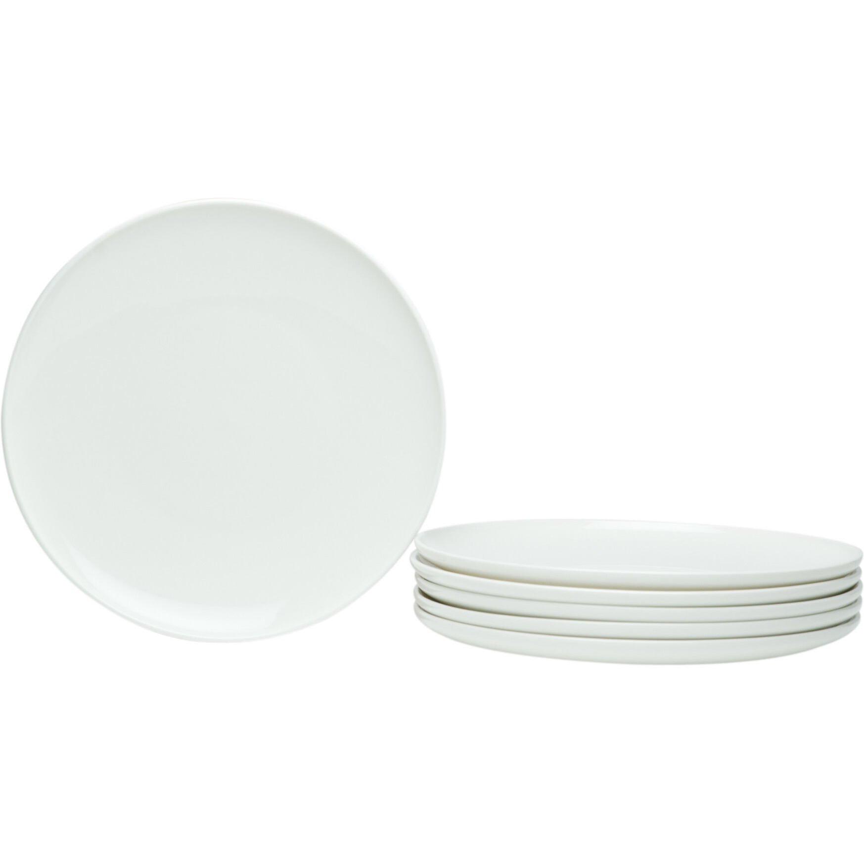 White Six Piece Porcelain Service For Six Salad Plate Set