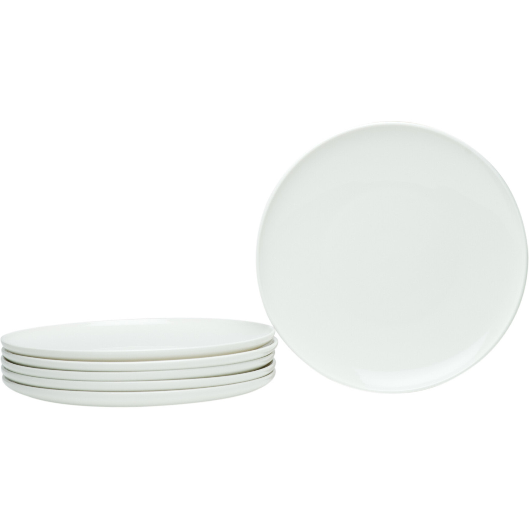 White Six Piece Porcelain Service For Six Salad Plate Set
