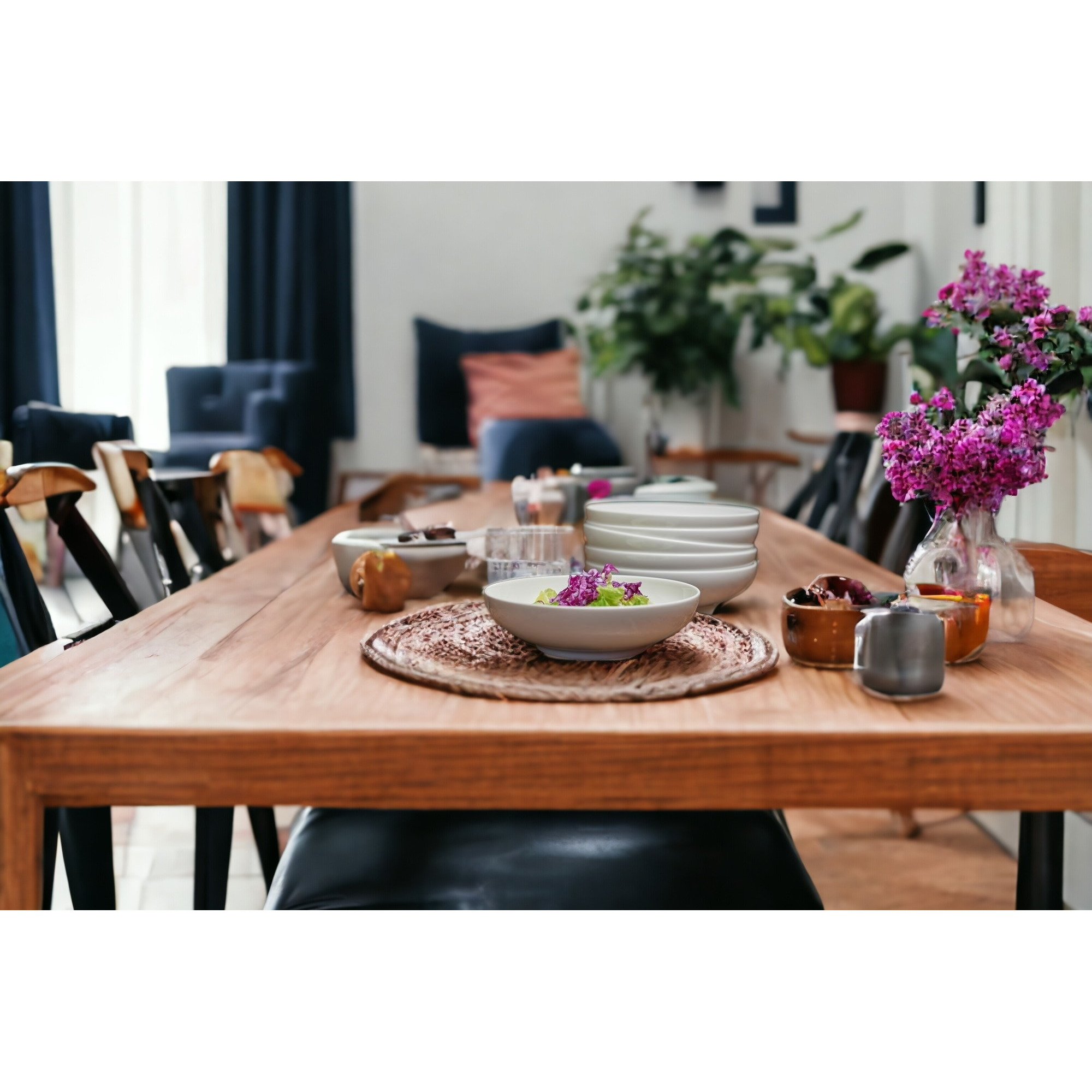 White Six Piece Porcelain Service For Six Bowl Set