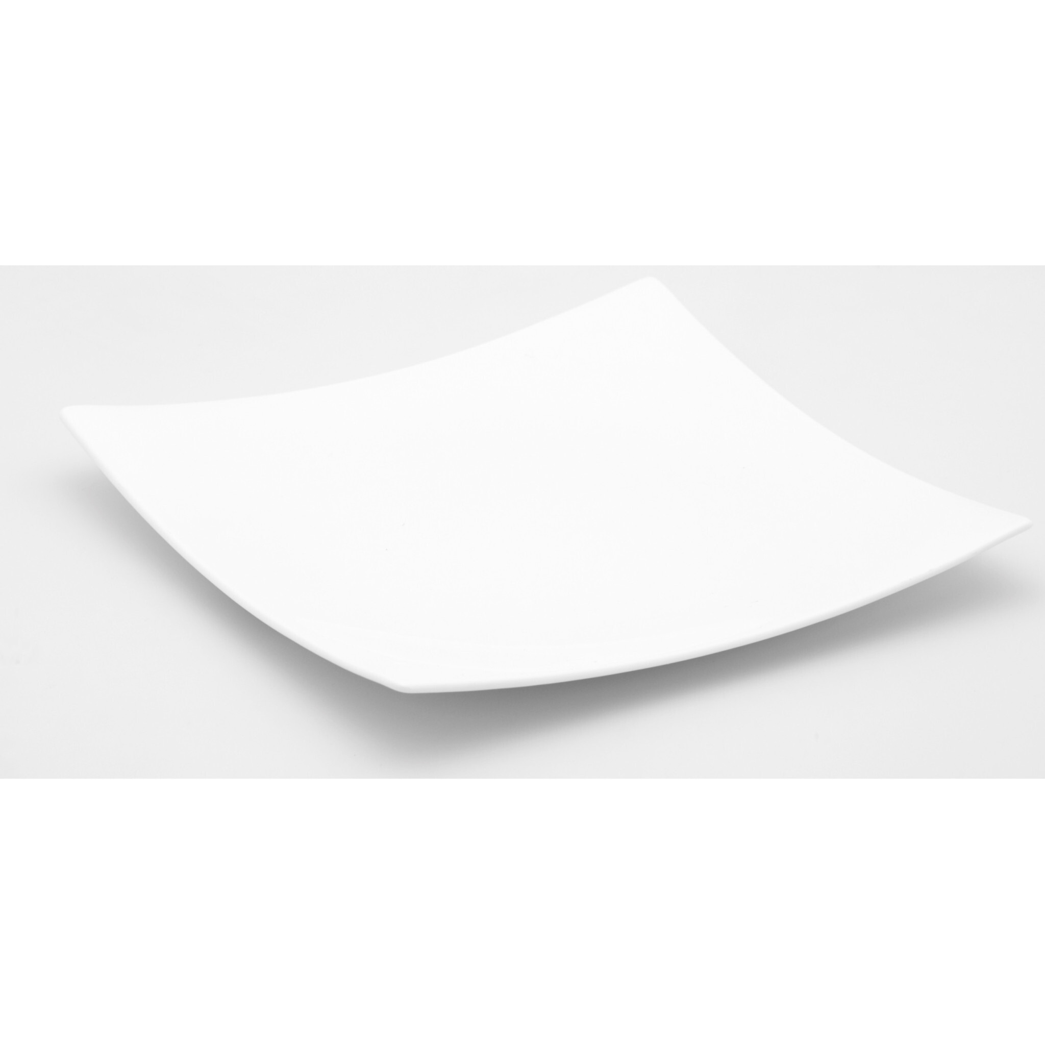 White Six Piece Square Bone China Service For Six Dinner Plate Set