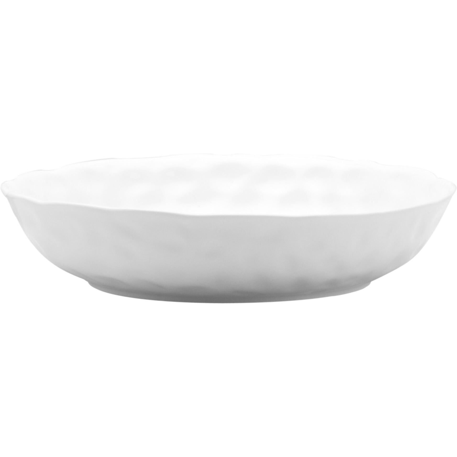 White Six Piece Round Pebbled Porcelain Service For Six Bowl Set