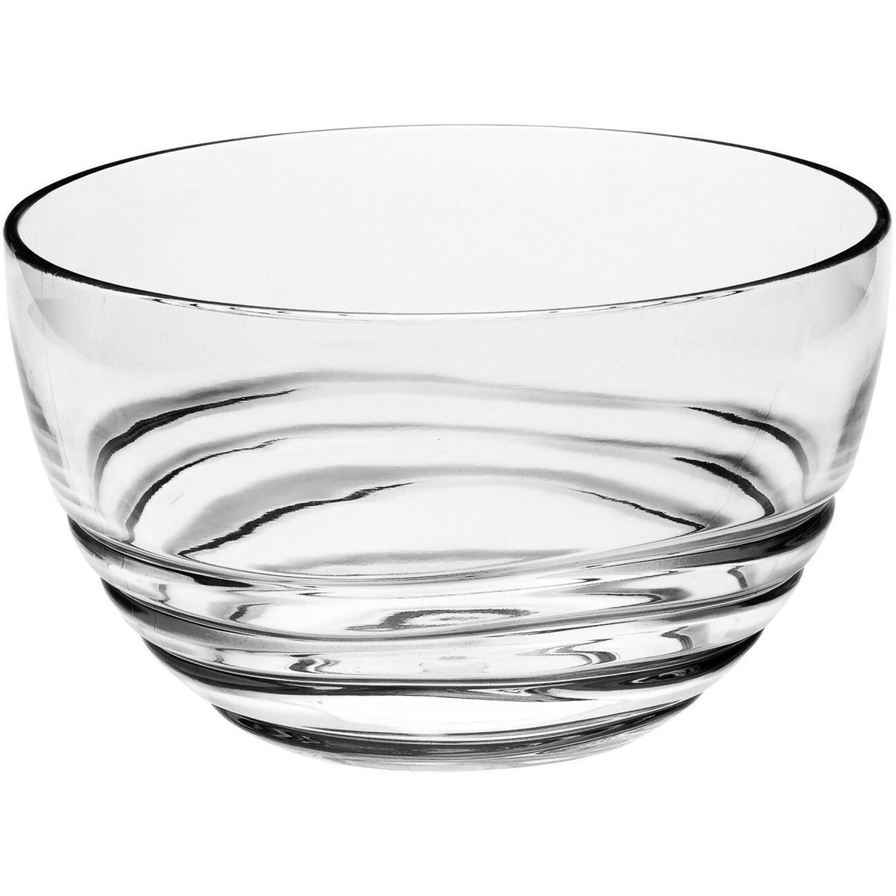 Clear Four Piece Round Swirl Acrylic Service For Four Bowl Set