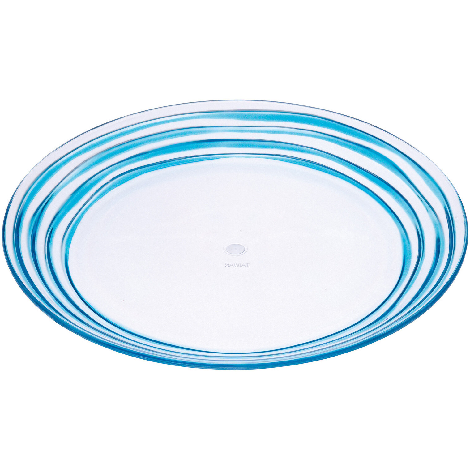 Blue Four Piece Round Swirl Acrylic Service For Four Salad Plate Set