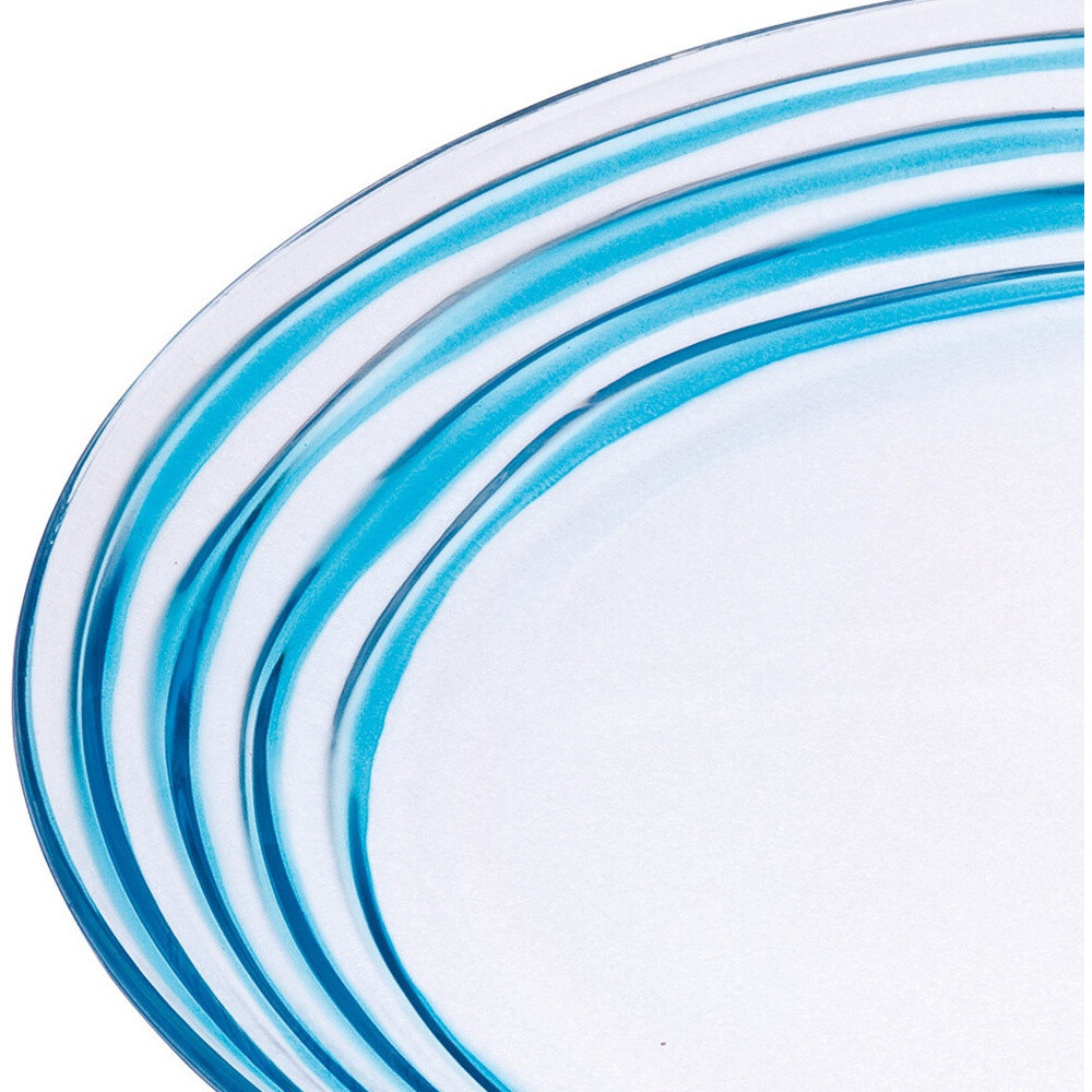 Blue Four Piece Round Swirl Acrylic Service For Four Salad Plate Set