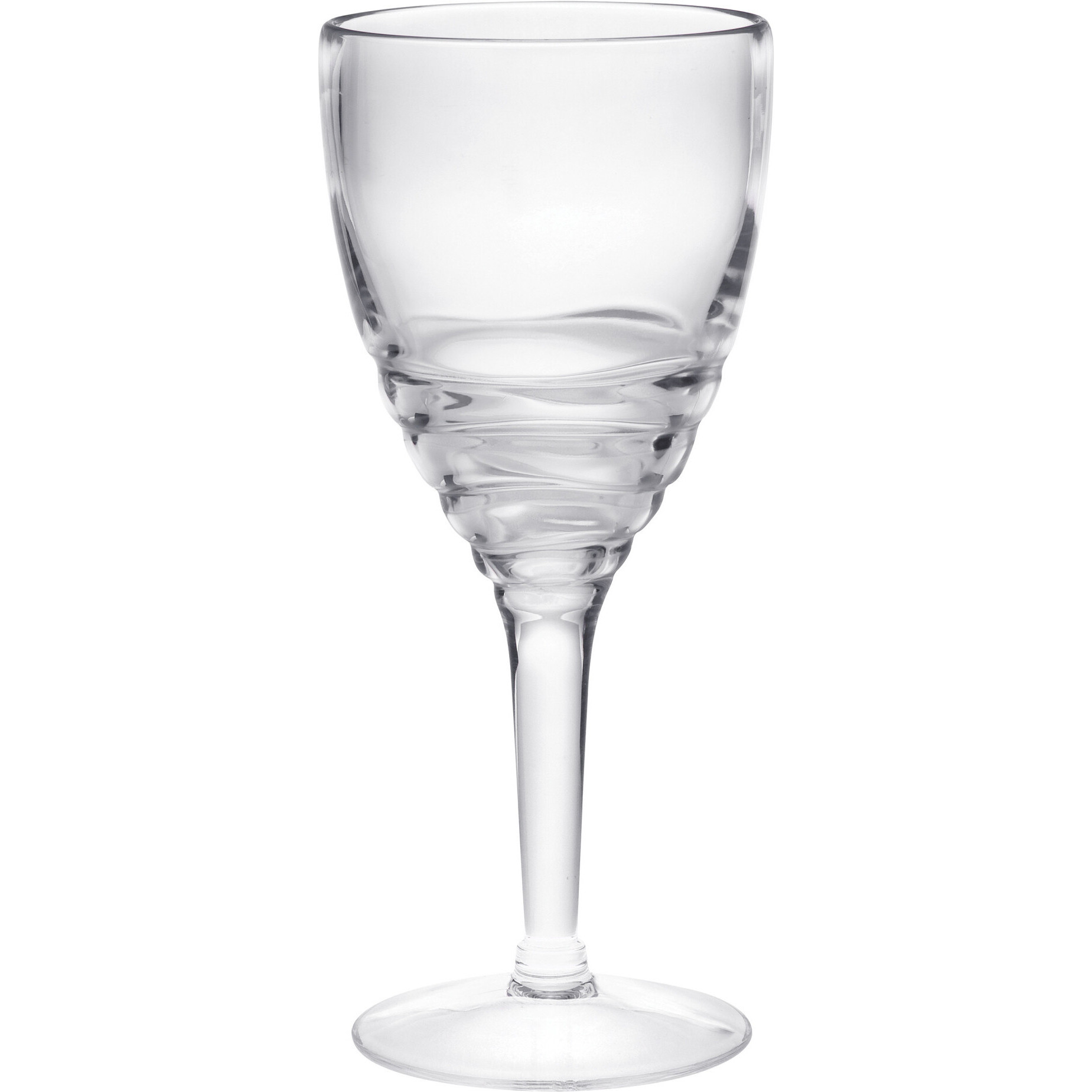 Set of Four Clear Swirl Acrylic Stemmed All Purpose Wine Glass