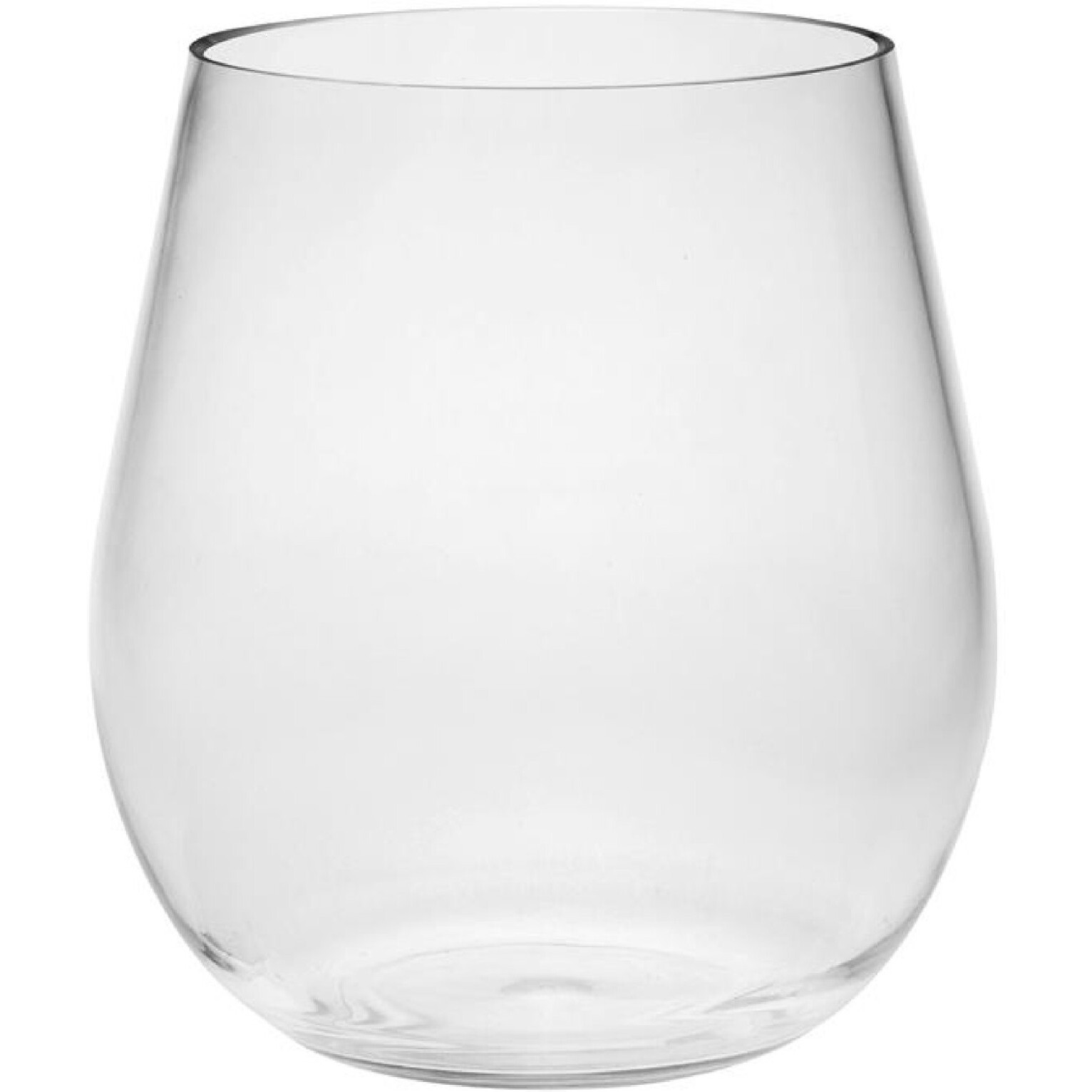 Set of Four Clear Tritan Plastic Balloon or Round Bowl Stemless All Purpose Wine Glass