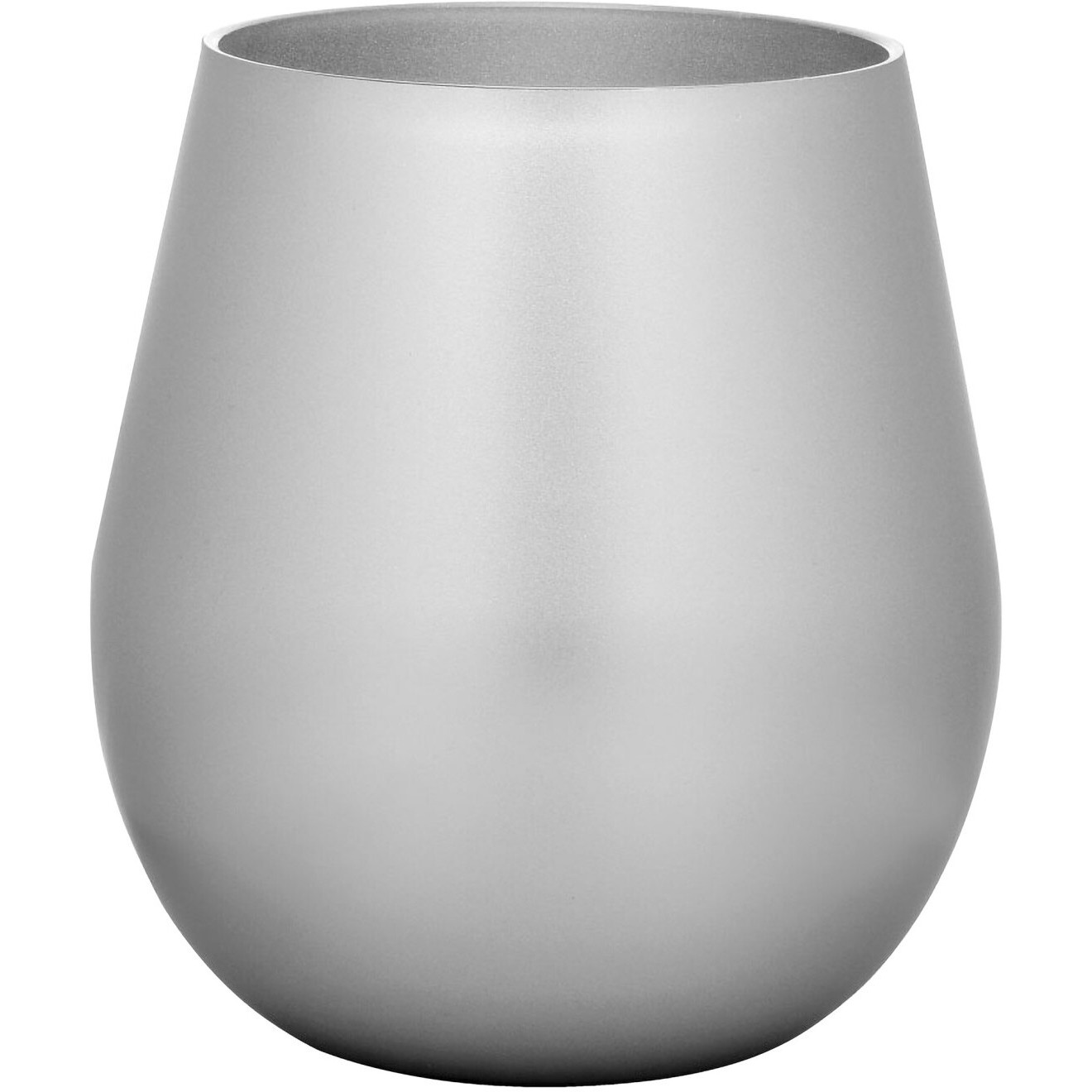 Set of Four Silver Acrylic Stemless All Purpose Wine Glass