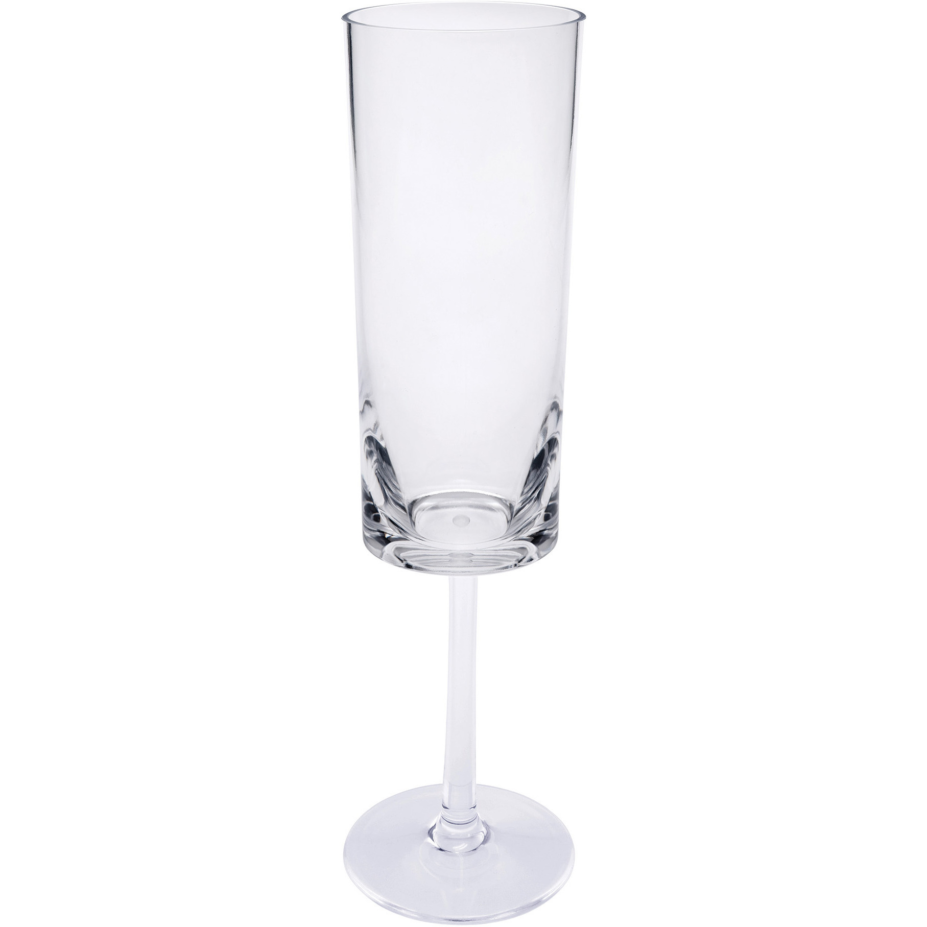 Set of Four Clear Tritan Plastic Stemmed Flutes