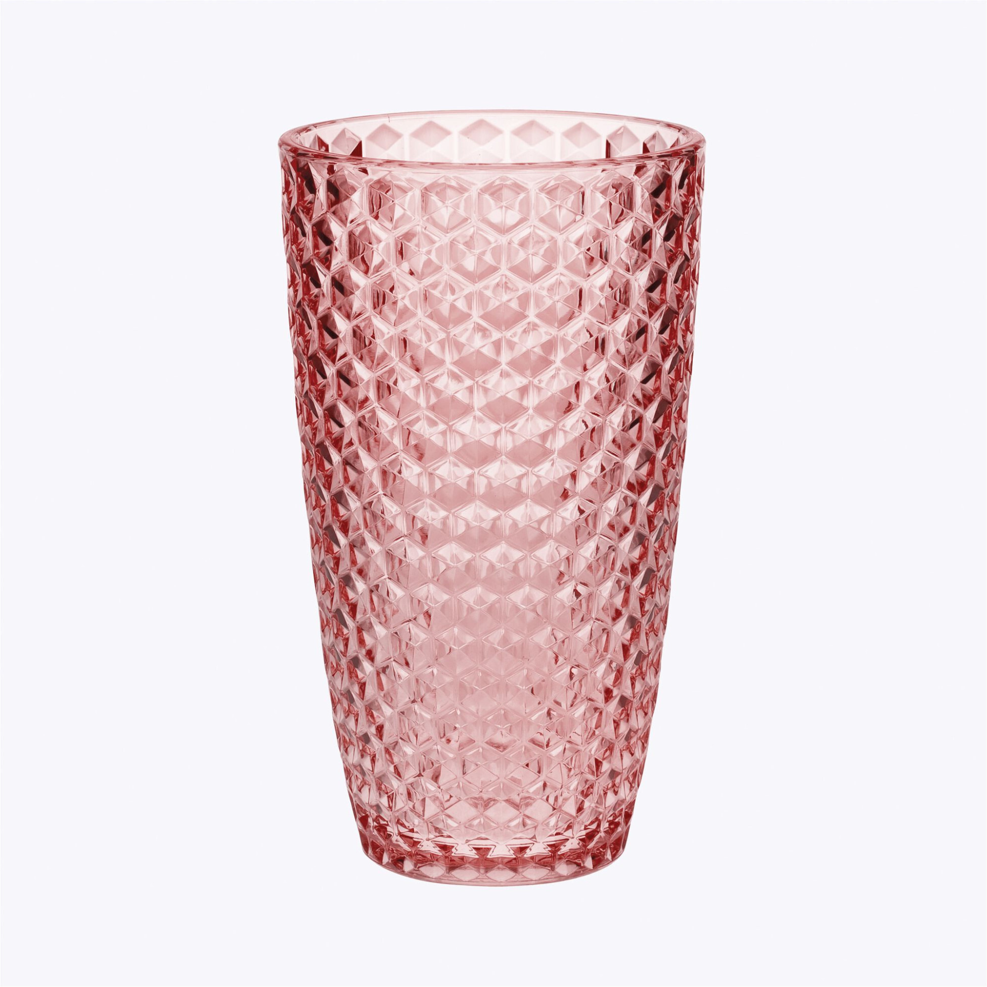 Set of Four Pink Geometric Acrylic Stemless Highball Glass