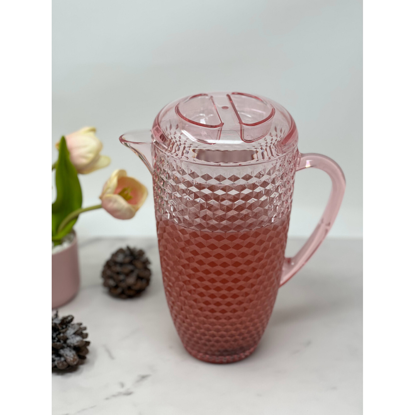 2.5 Quart Pink Diamond Acrylic Pitcher
