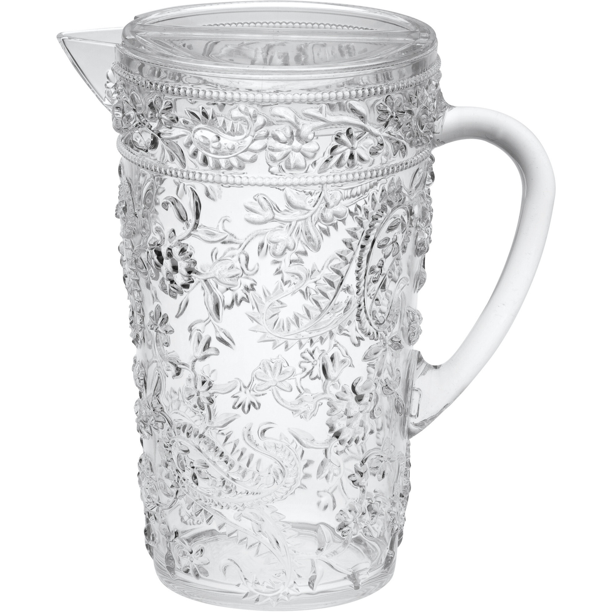 2.5 Quart Clear Paisley Acrylic Pitcher