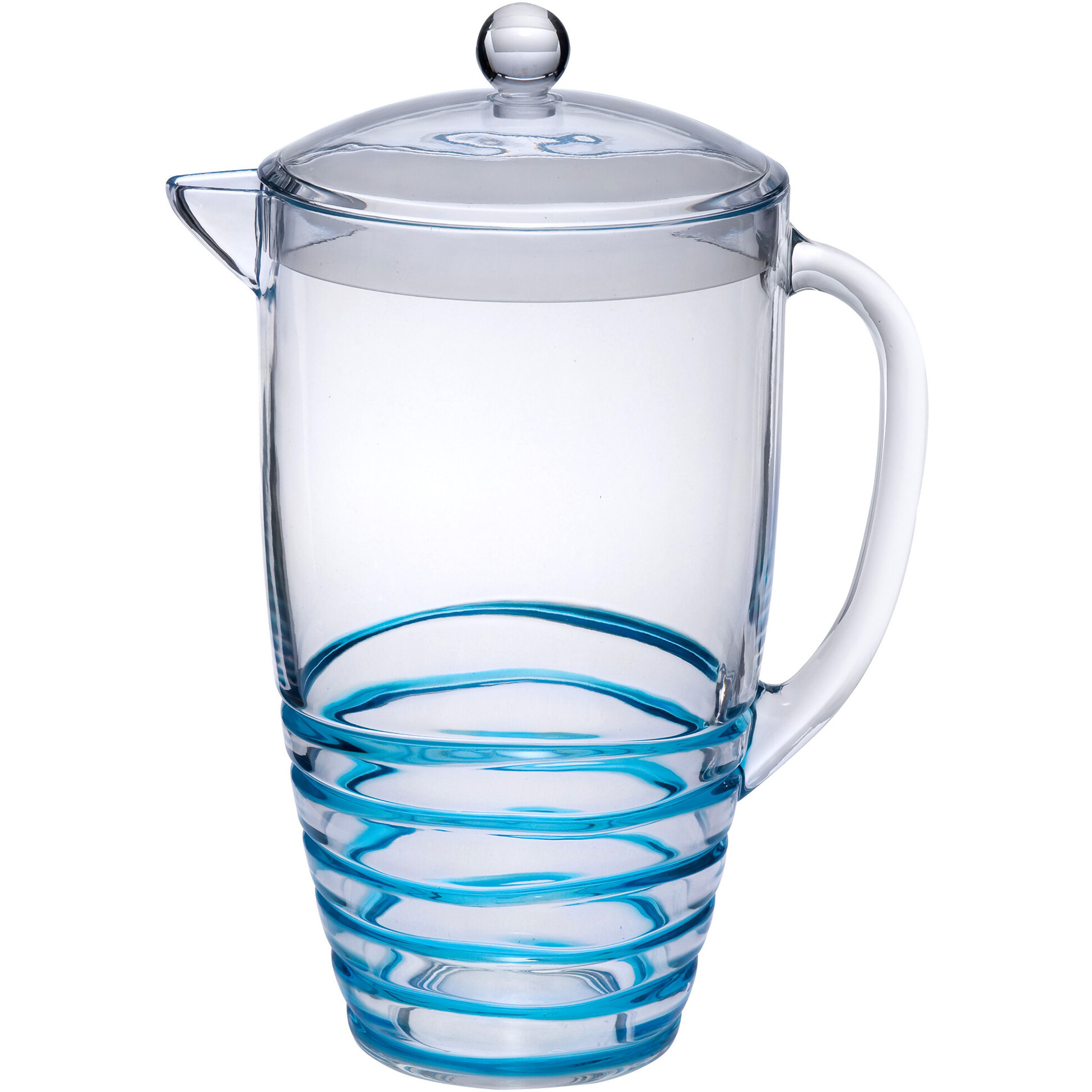 2.5 Quart Clear and Blue Swirl Acrylic Pitcher