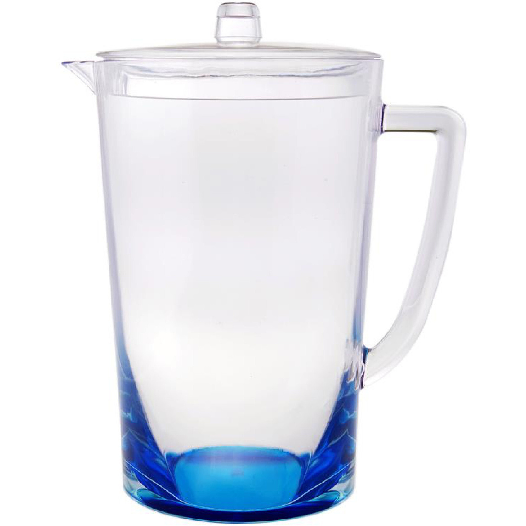 2.75 Quart Clear and Blue Acrylic Pitcher
