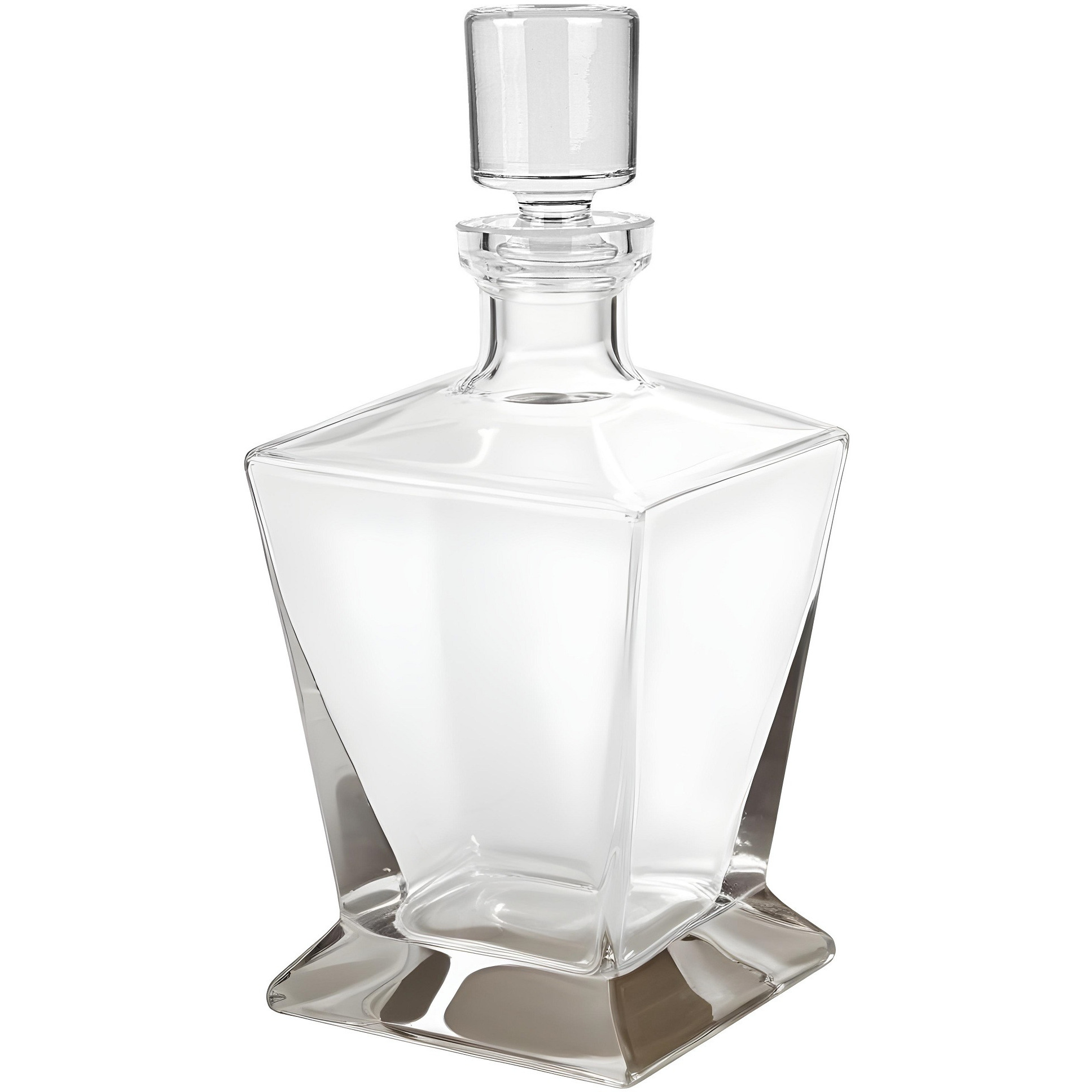 34 oz. Clear Mouth Blown Crystal Glass Liquor Decanter