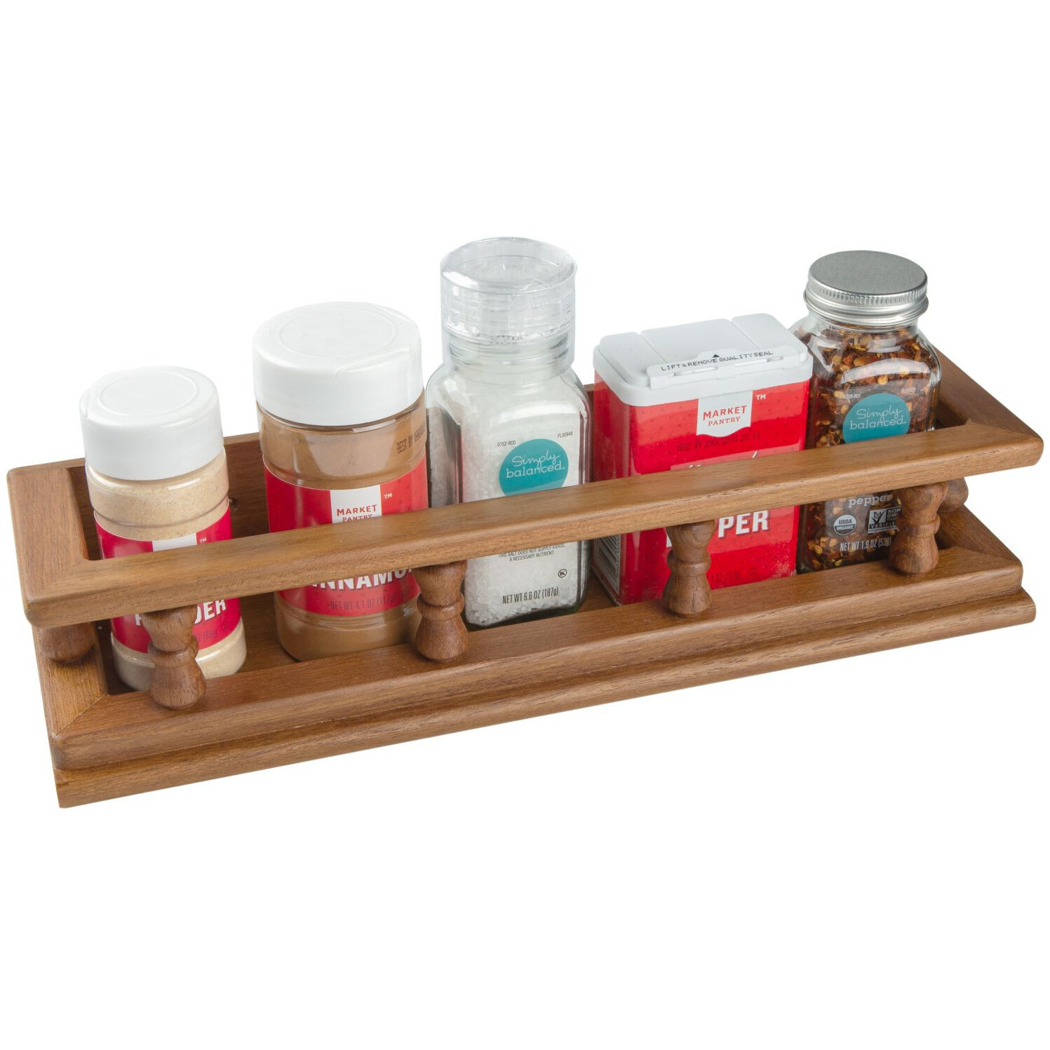 Wall Mounted 14.00 " Wood Spice Rack