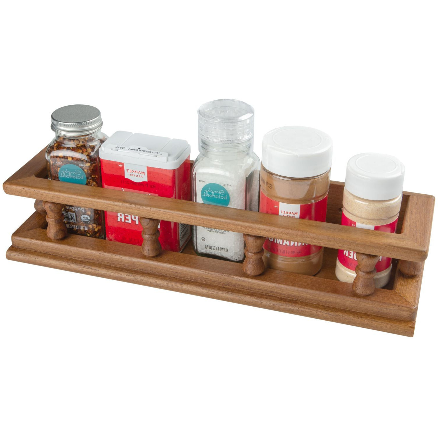 Wall Mounted 14.00 " Wood Spice Rack