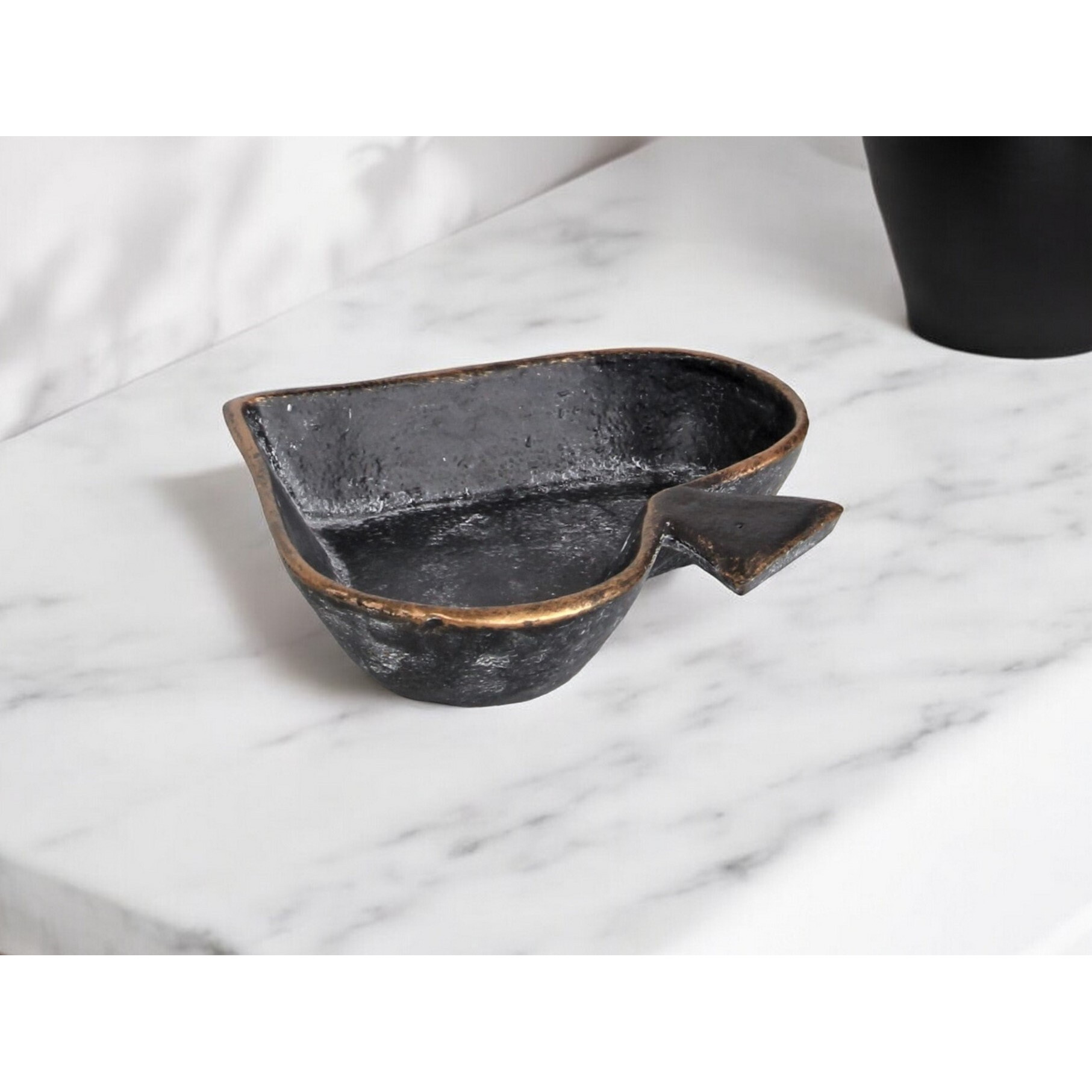 6" Black Novelty Cast Iron Handmade Vanity Tray