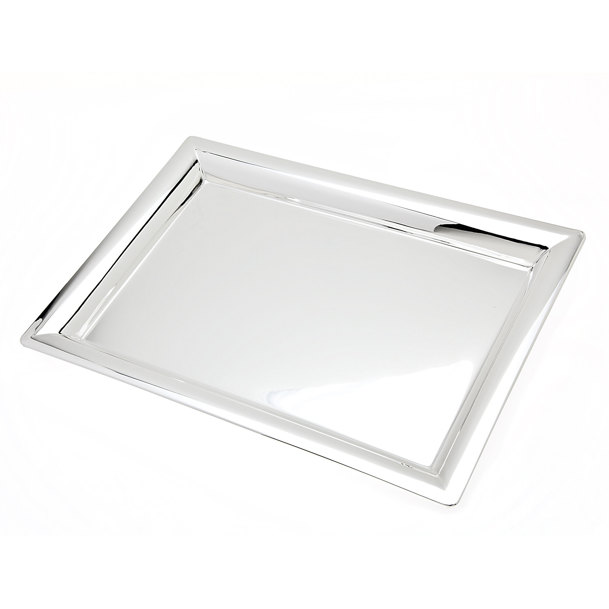 16" Silver Stainless Steel Serving Tray