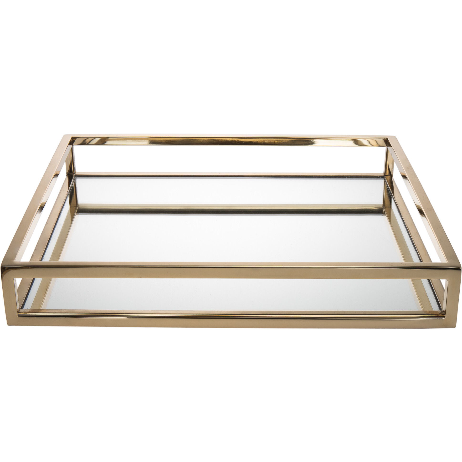 14" Gold Square Metal Serving Tray