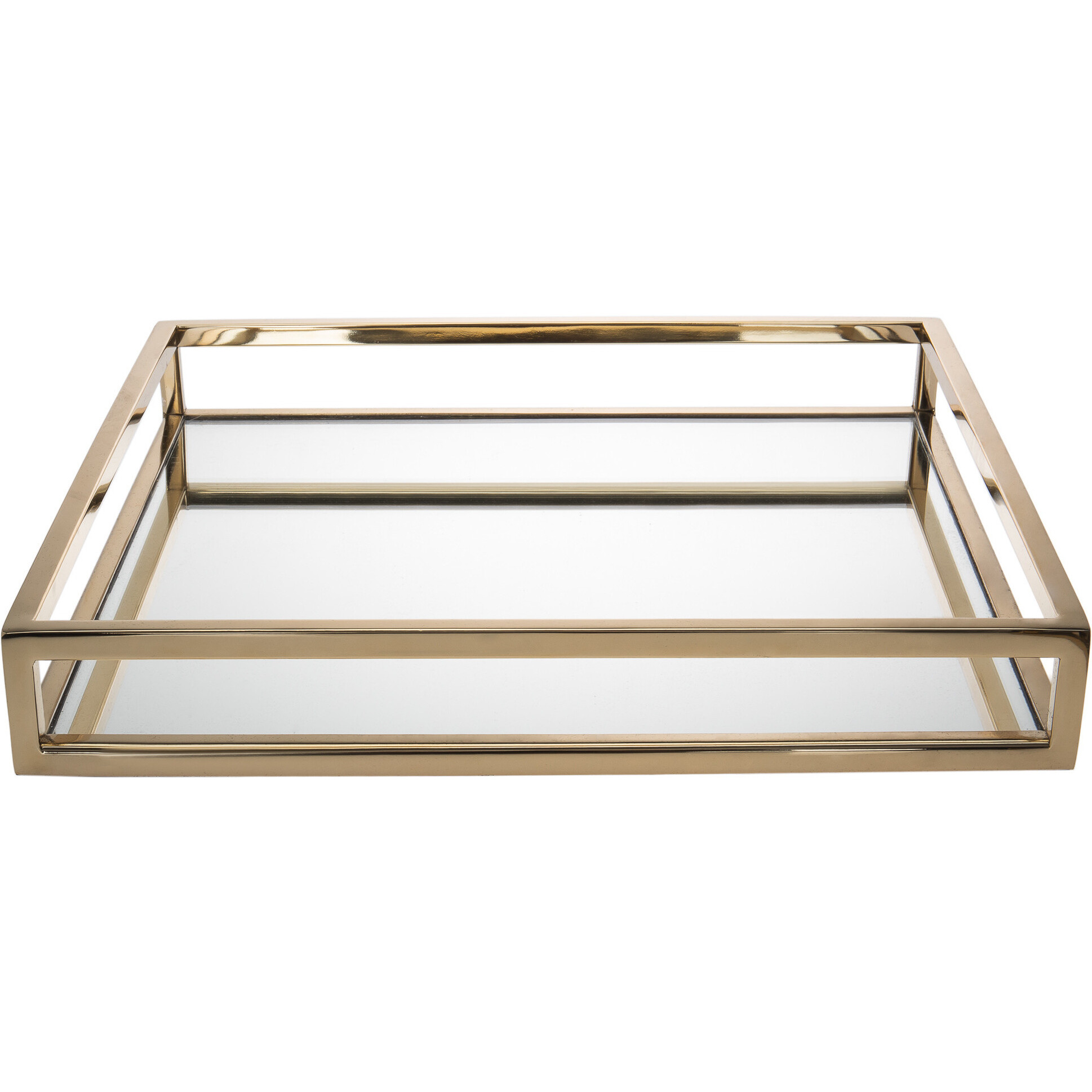 14" Gold Square Metal Serving Tray