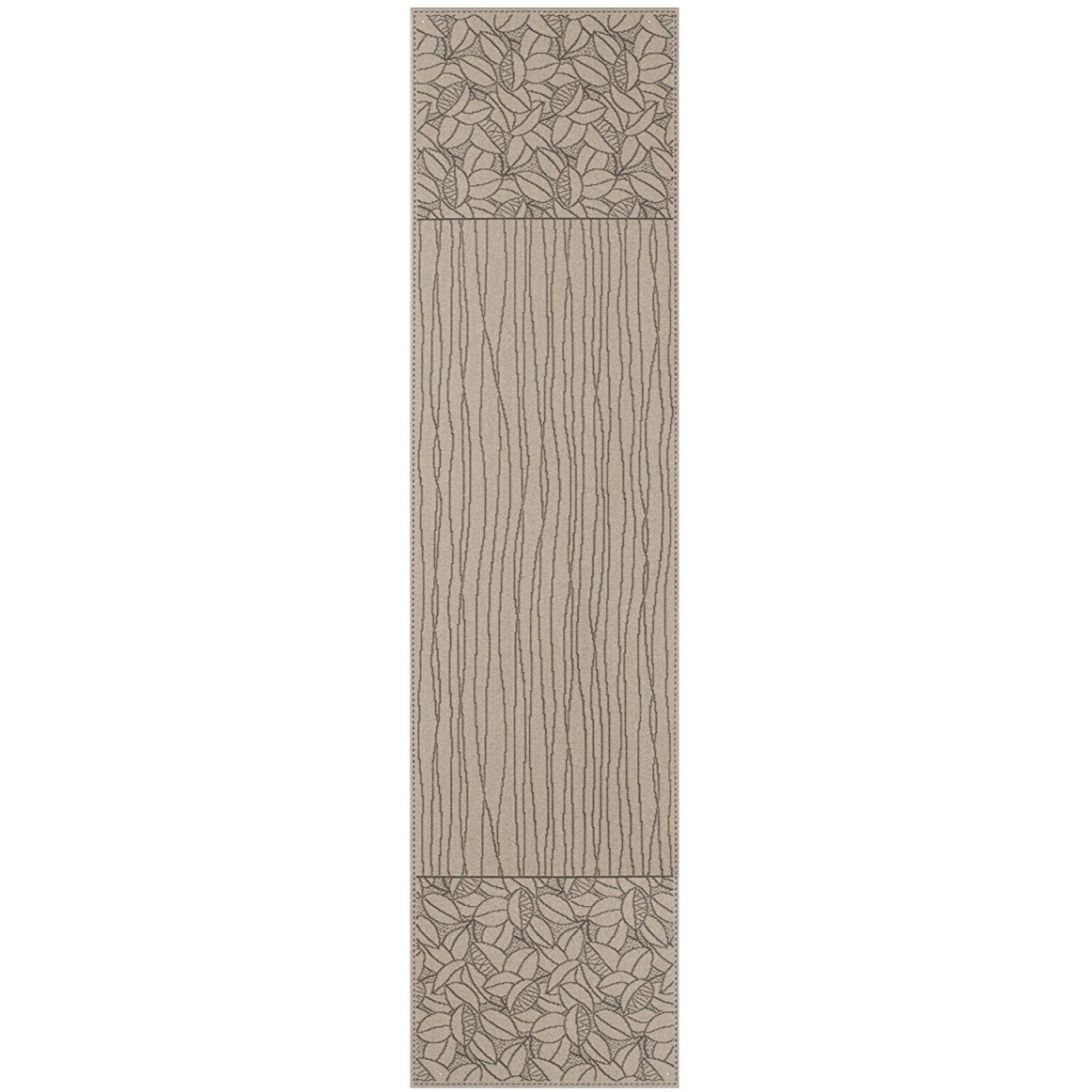Leaf Lines 14 x 54 in. Runner&44 Flax & Black