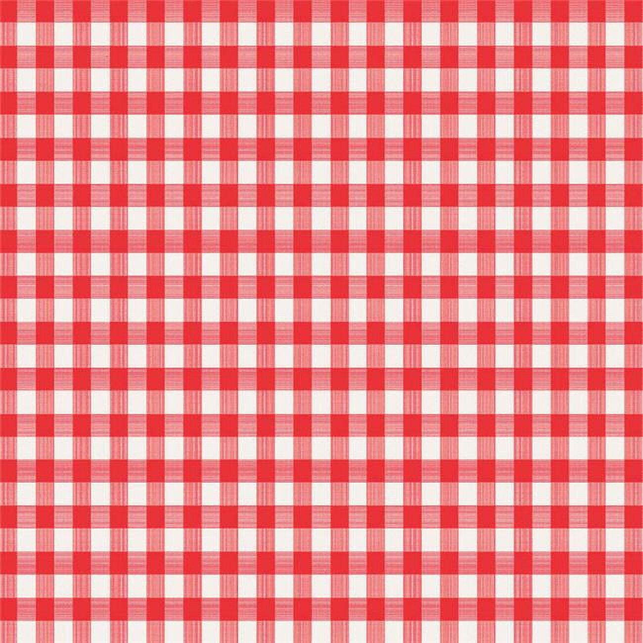 52 x 90 in. Red & White Checkered Plastic Tablecloth