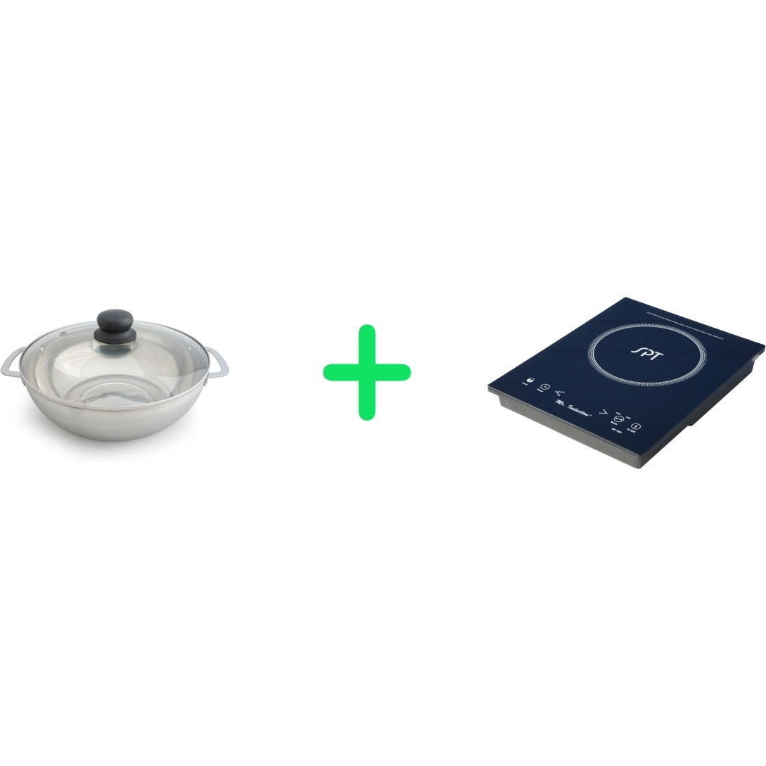 1650W Induction Built-in & Countertop Plus Pot Combo&44 Black