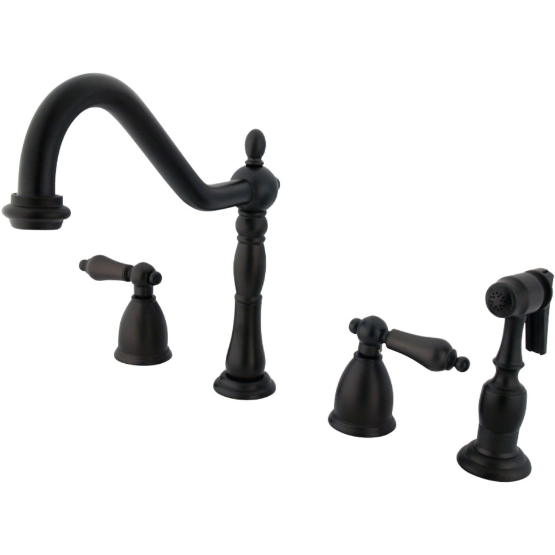 Kingston Brass KB1795ALBS Widespread Kitchen Faucet, Oil Rubbed Bronze