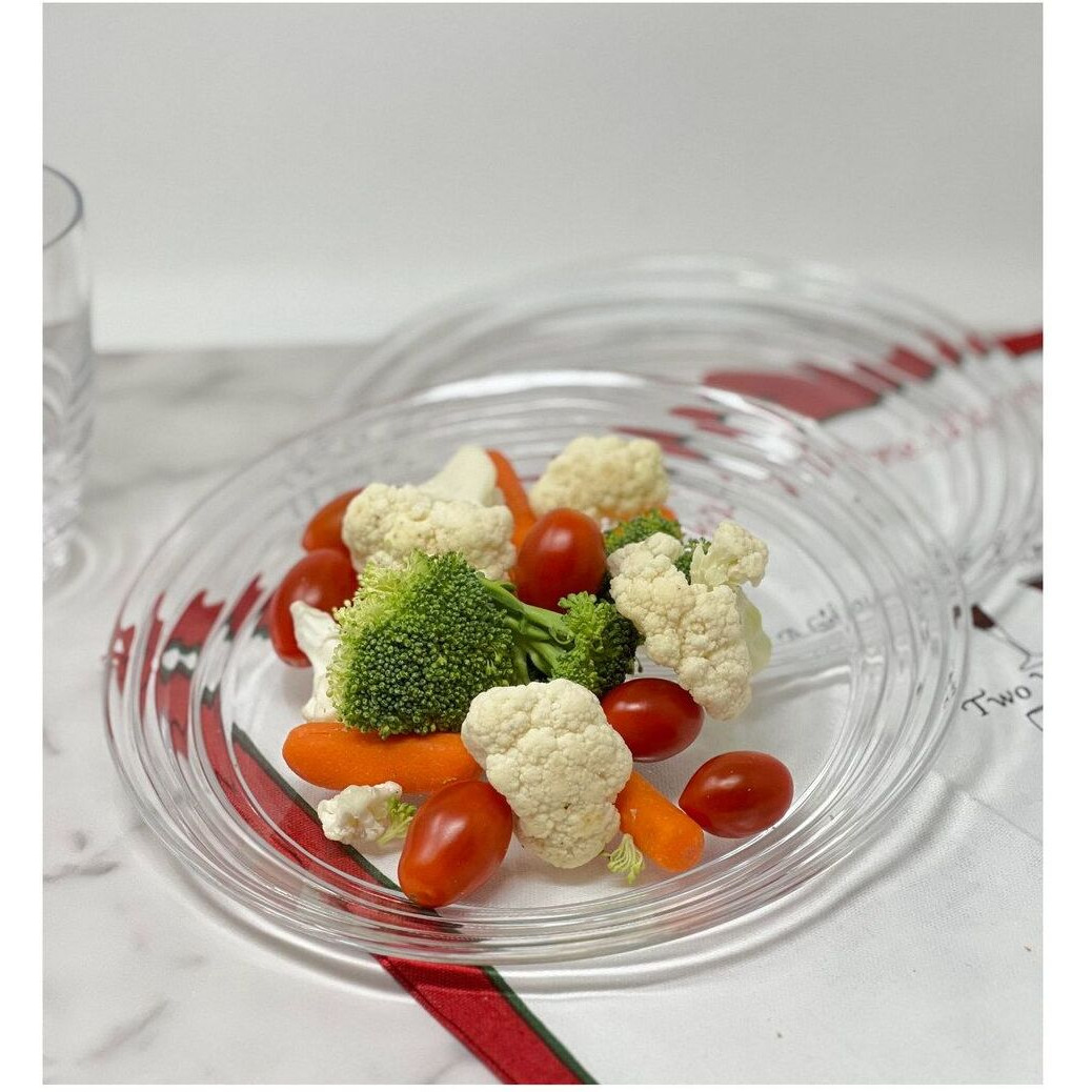 Designer Swirl 9 Acrylic clear Dessert Plates Set of 4, crystal clear Unbreakable Acrylic Dessert Plates for All Occasions BPA Free Dishwasher Safe(D0102H5L7V6)