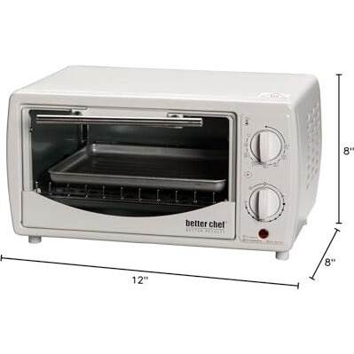 Better Chef 9L Toaster Oven Broiler with Slide-Out Rack and Bake Tray