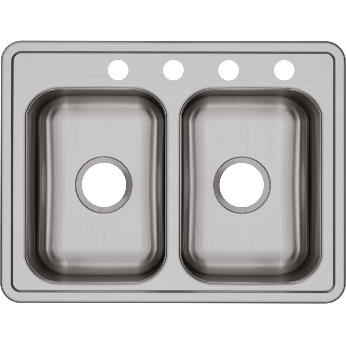 Elkay Dayton Stainless Steel 25" x 19" x 6-5/16", Equal Double Bowl Drop-in Sink