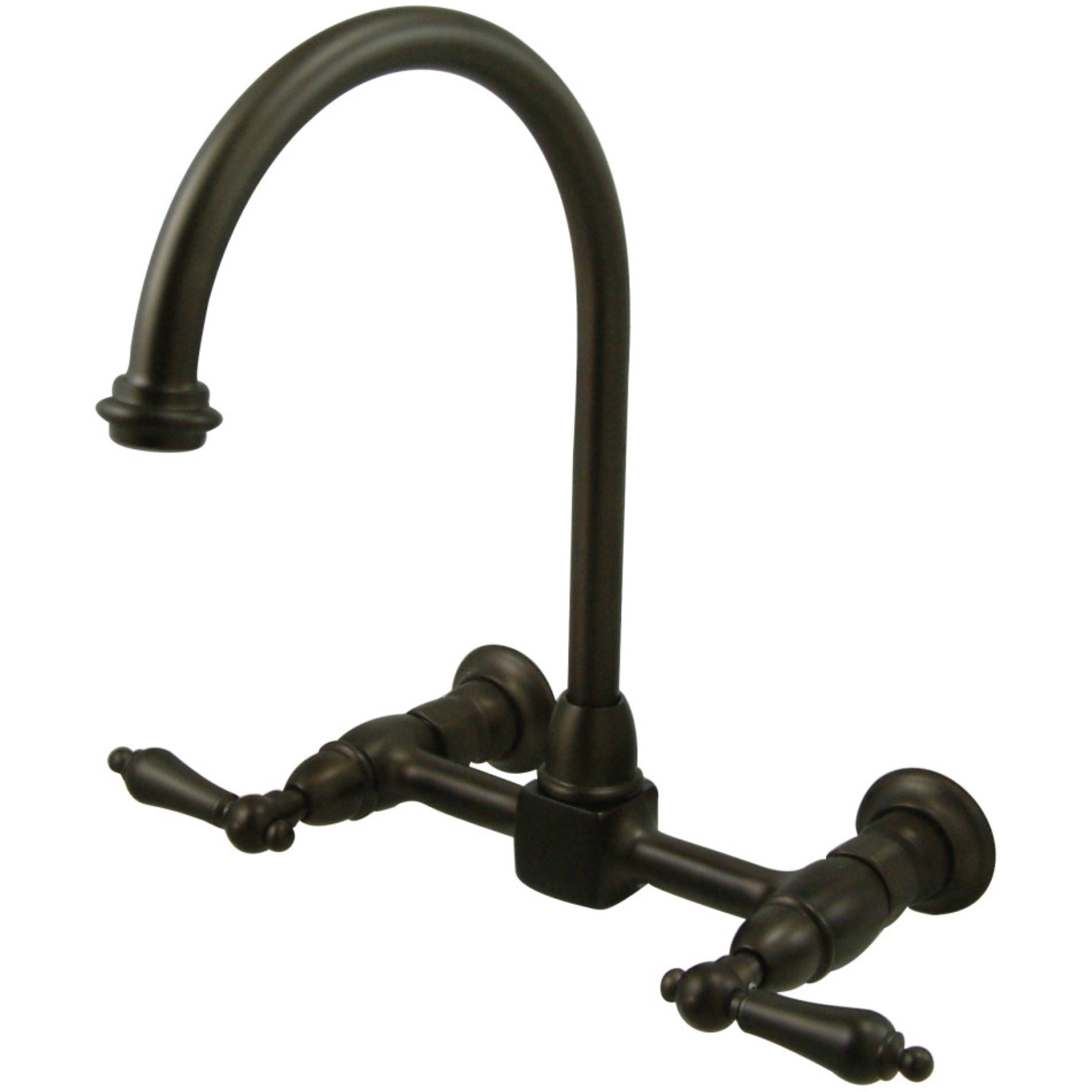 Kingston Brass Restoration 8-Inch Centerset Wall Mount Kitchen Faucet, Oil Rubbed Bronze