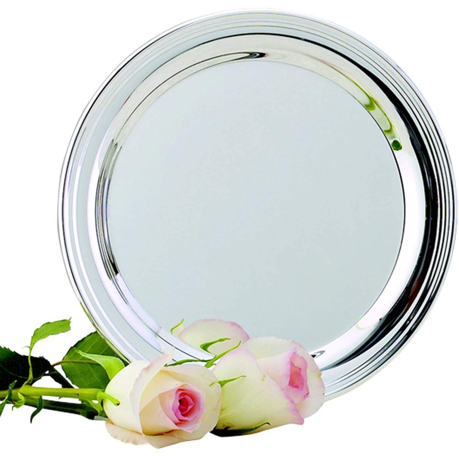 Creative Gifts International 022496 12 in. Nickel Plated Simon Tray - Silver