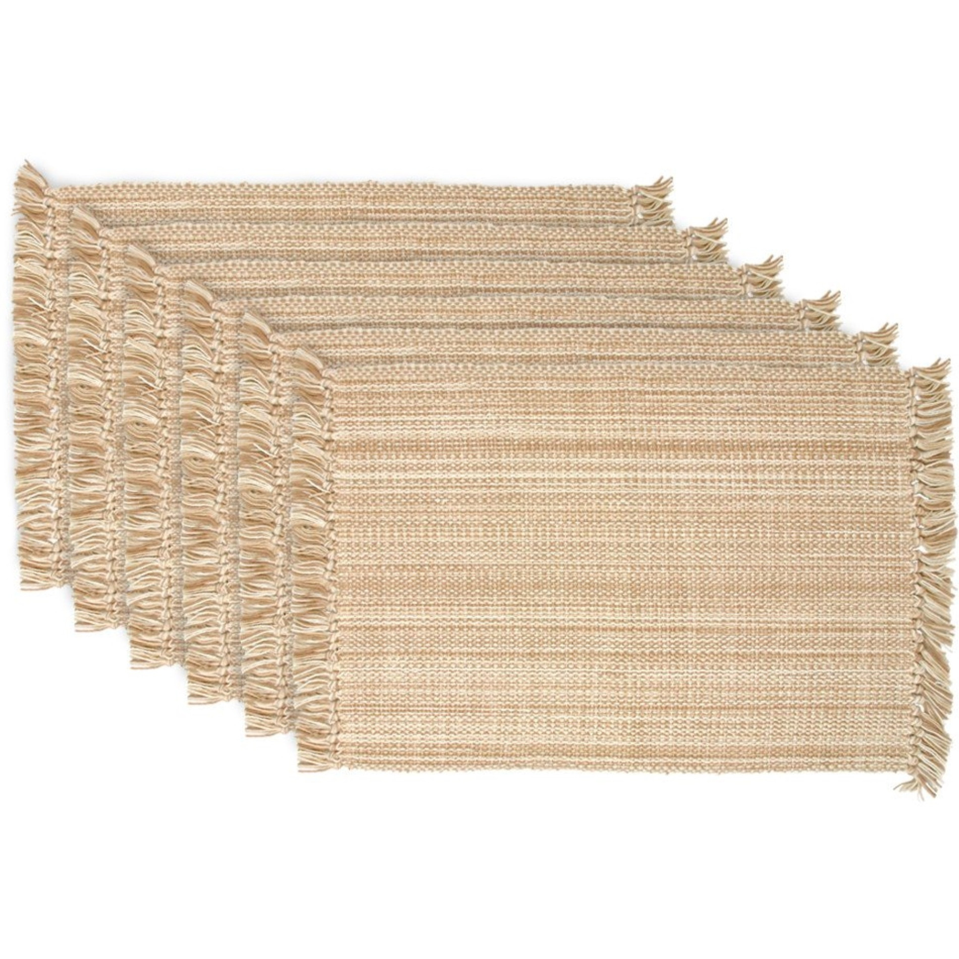 DII Variegated Taupe Fringe Placemat (Set of 6)